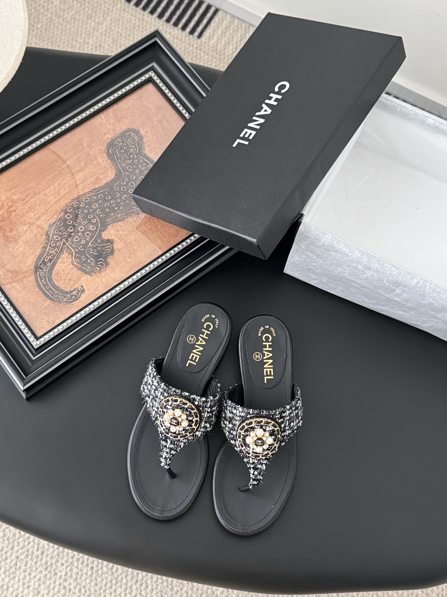Chanel Classic T-Strap Sandals with Tweed and Pearl Embellishments 3 i1743858009808 4476 0 0