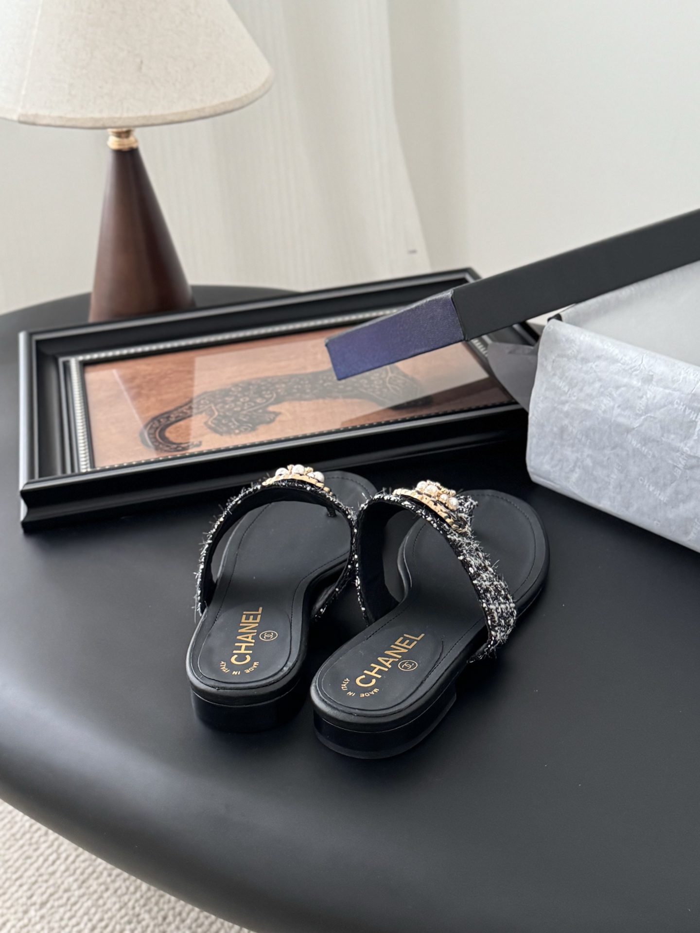 Chanel Classic T-Strap Sandals with Tweed and Pearl Embellishments 4 i1743858011427 6788 0 2