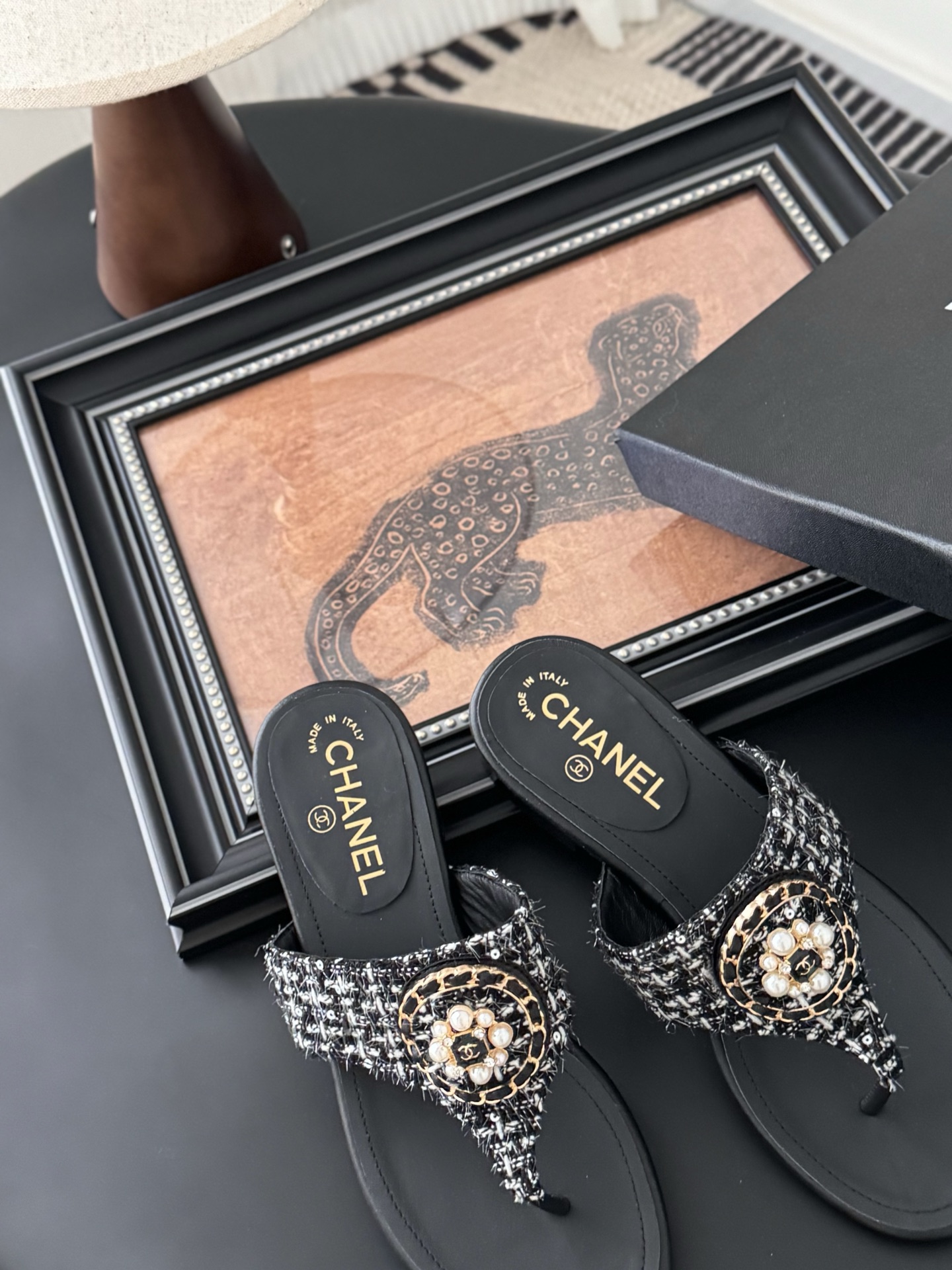 Chanel Classic T-Strap Sandals with Tweed and Pearl Embellishments 8 i1743858011433 9742 0 6