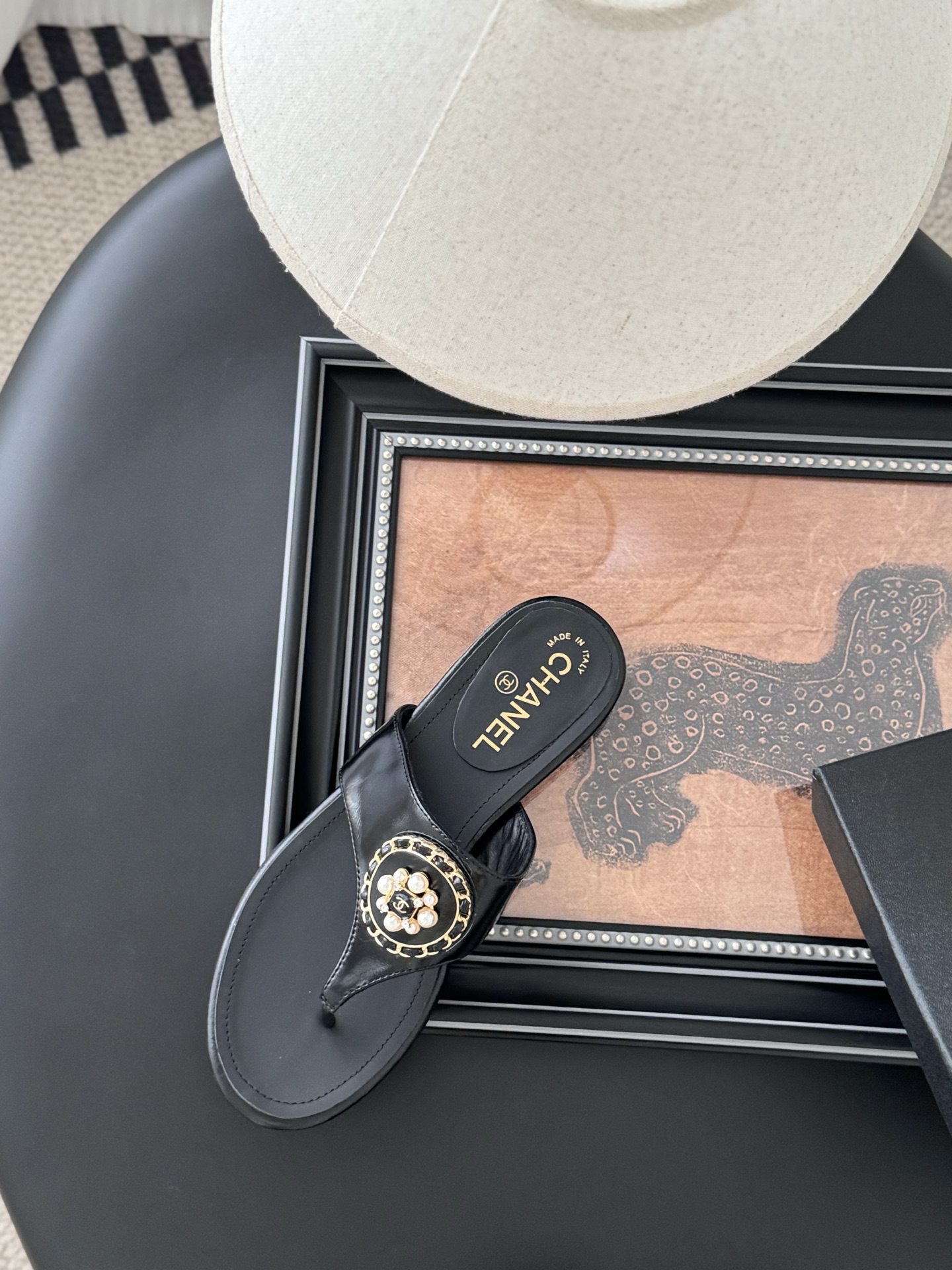 Chanel Classic Thong Sandals with Lambskin and Gold Hardware, Black 9 i1743858066269 1290 0 7