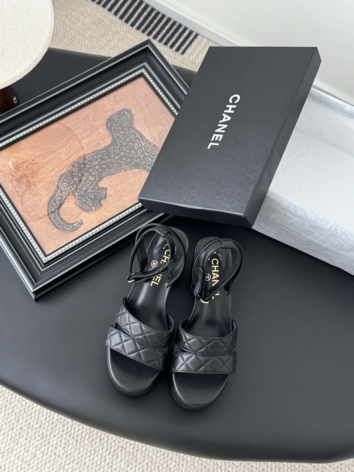 Chanel Women's Black Leather Quilted Platform Block Heel Sandals 3 i1743858695524 4590 0 0