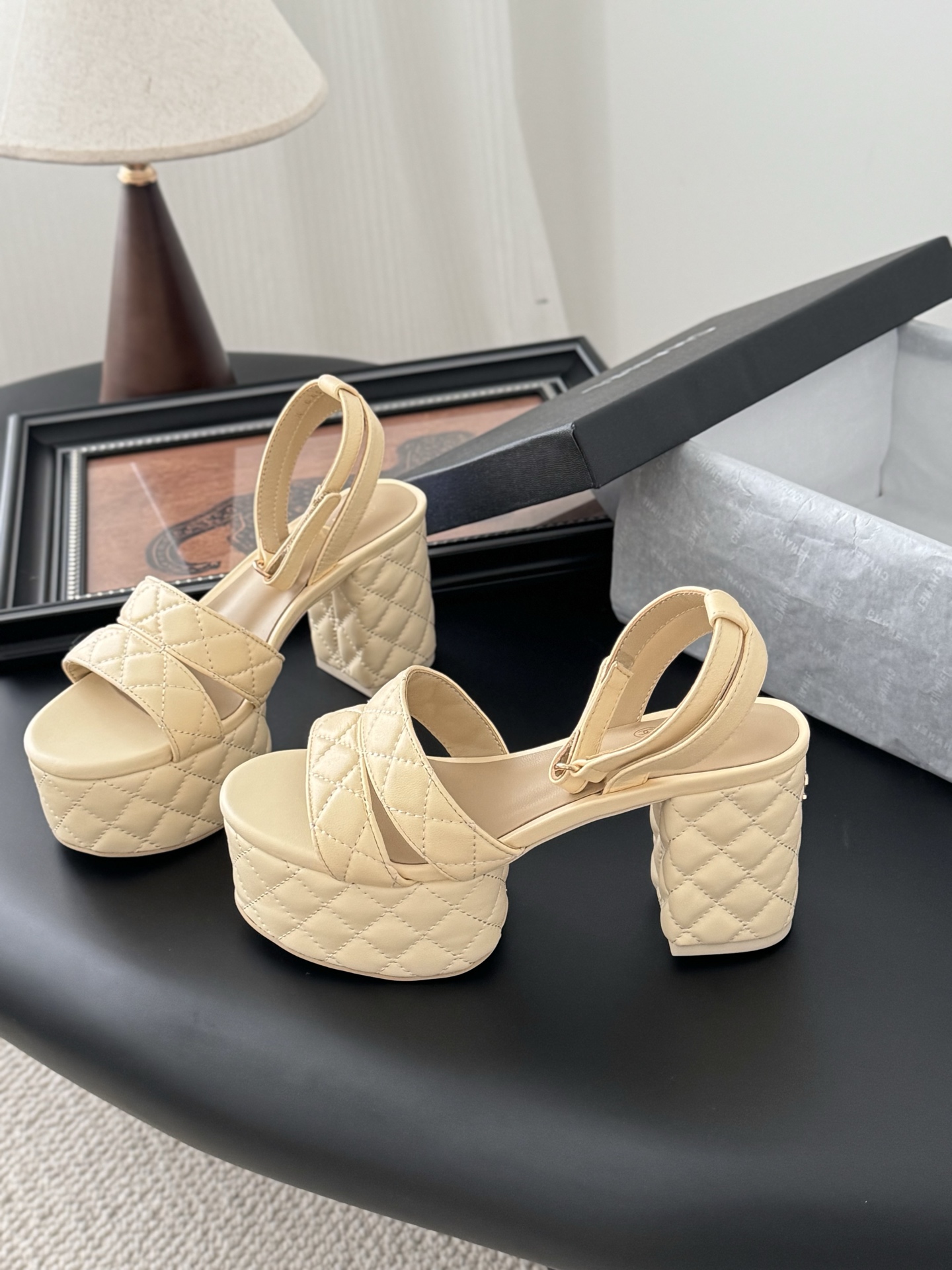 Chanel 25A Beige Quilted Leather Platform Sandals, Spring/Summer Collection 2 i1743858712864 4431 0 1