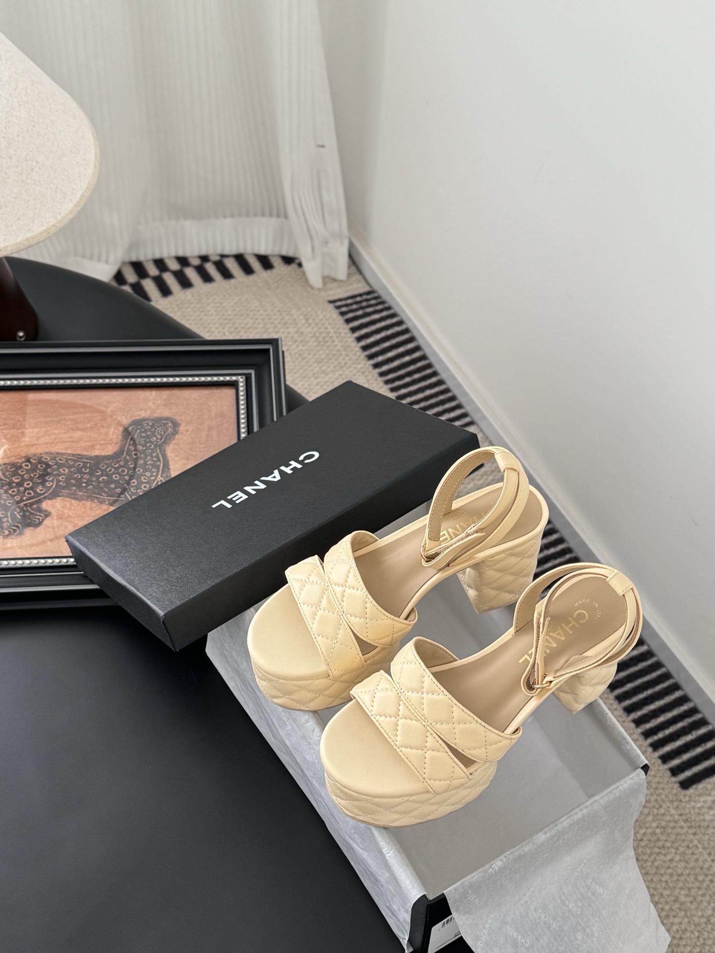 Chanel 25A Beige Quilted Leather Platform Sandals, Spring/Summer Collection 10 i1743858712905 8184 0 8