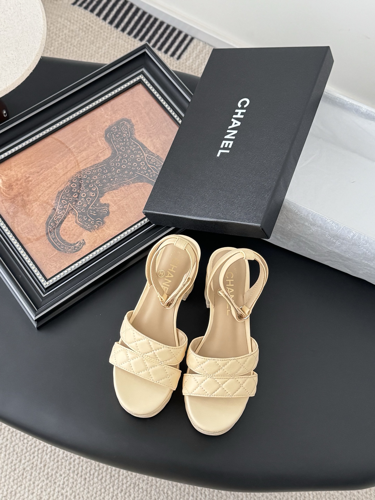 Chanel 25A Beige Quilted Leather Platform Sandals, Spring/Summer Collection 3 i1743858712930 6969 0 0
