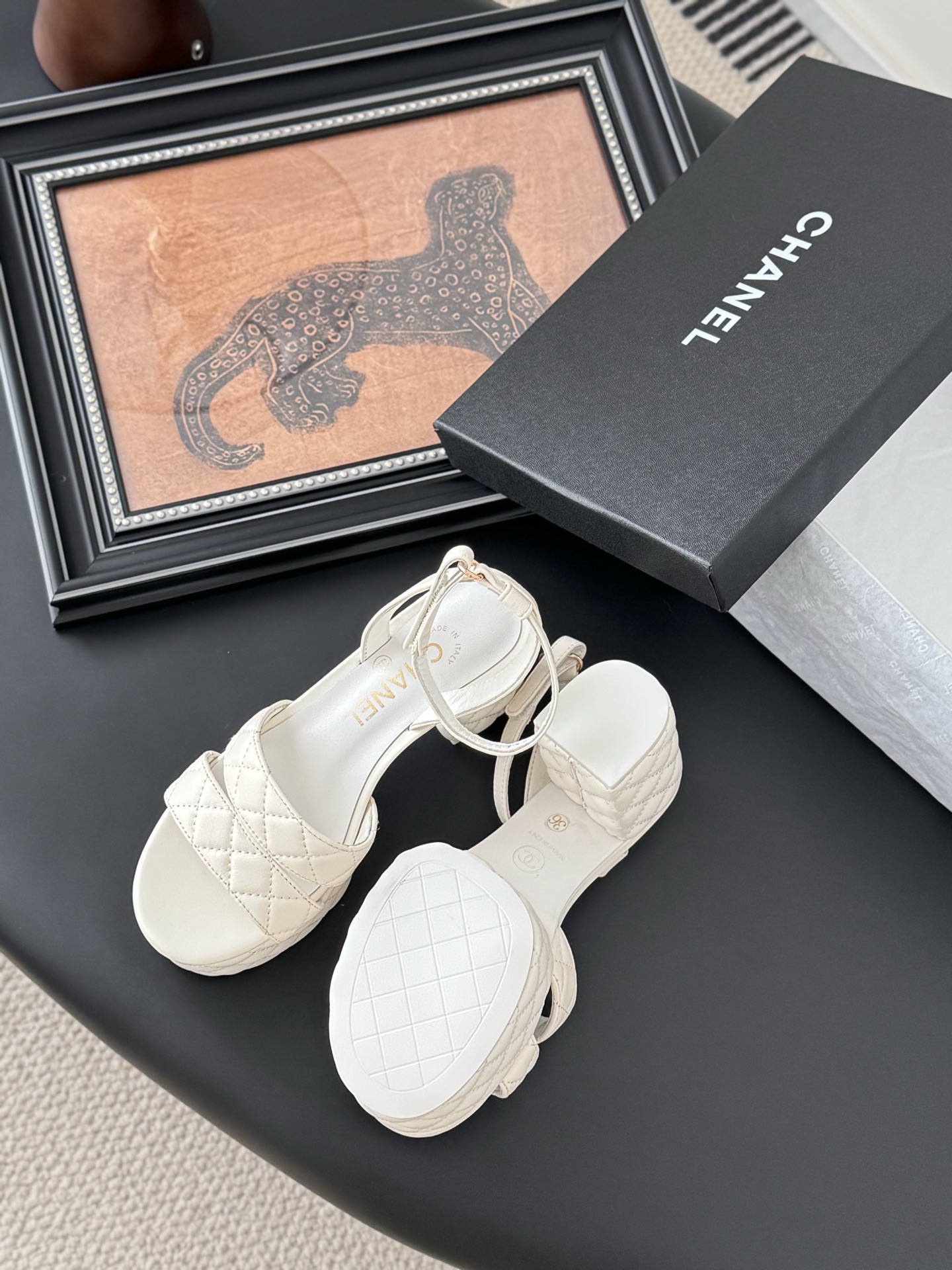 Chanell 25A Platform Sandals, Crafted Leather, Designer Style 6 i1743858730510 3510 0 4