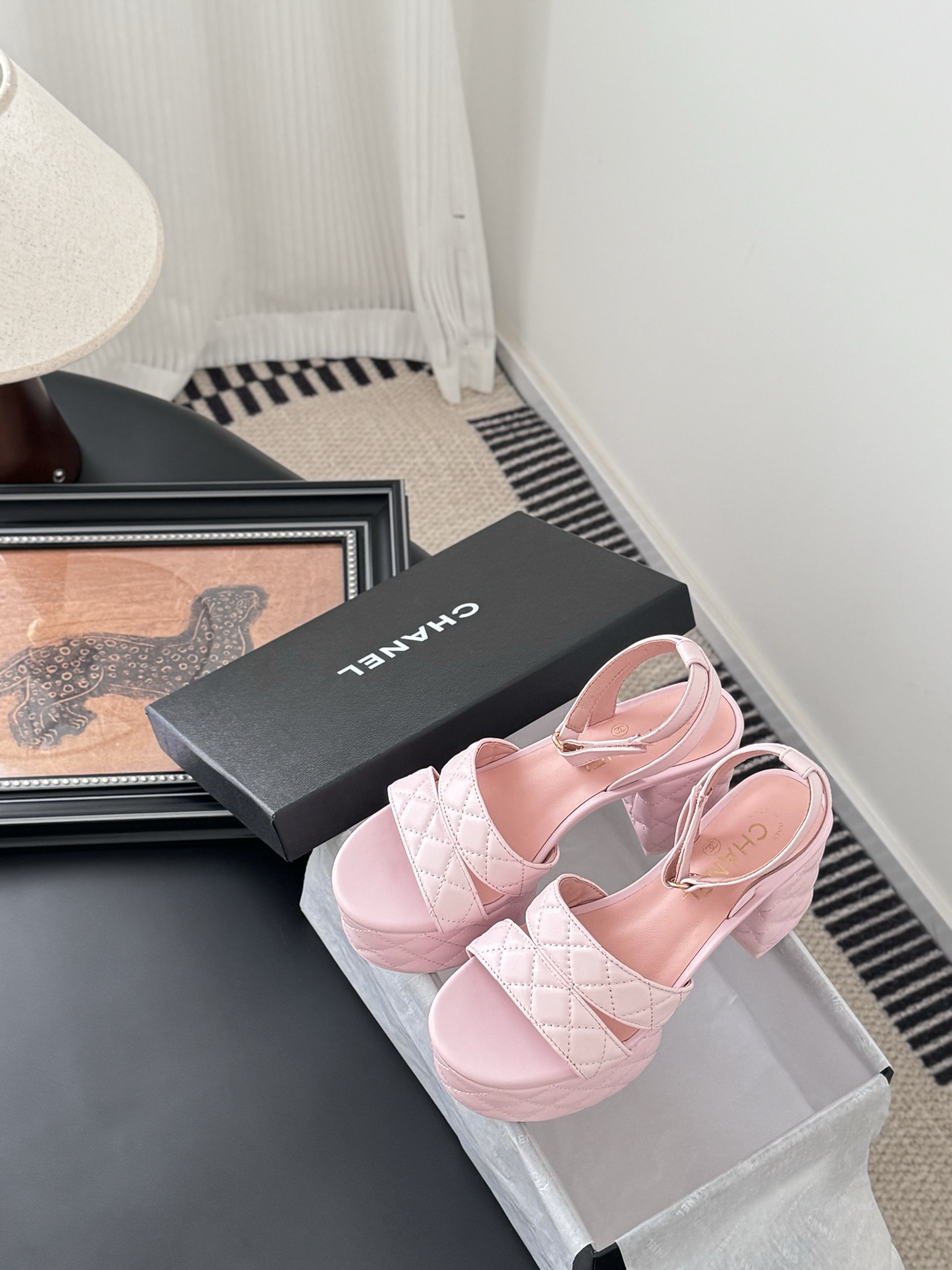 Chanel Women's Pink Leather Platform Sandals - Chic & Comfortable 10 i1743858746637 8240 0 8