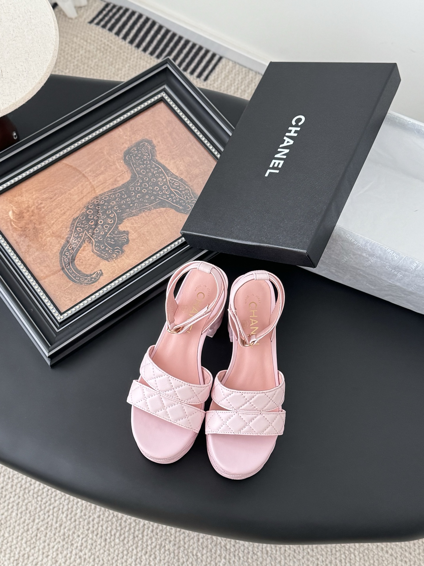 Chanel Women's Pink Leather Platform Sandals - Chic & Comfortable 3 i1743858746639 409 0 0