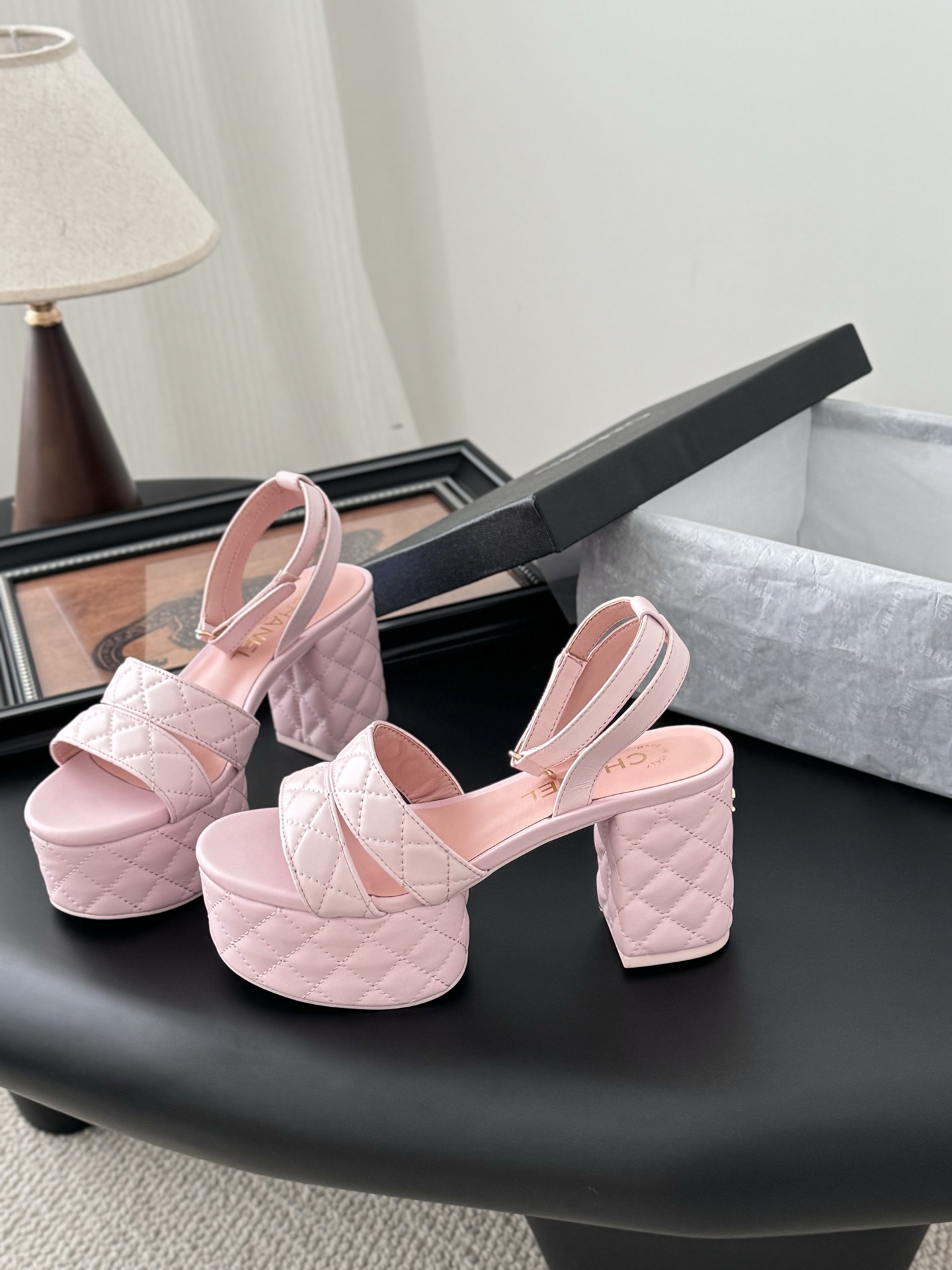 Chanel Women's Pink Leather Platform Sandals - Chic & Comfortable 2 i1743858746819 4590 0 1