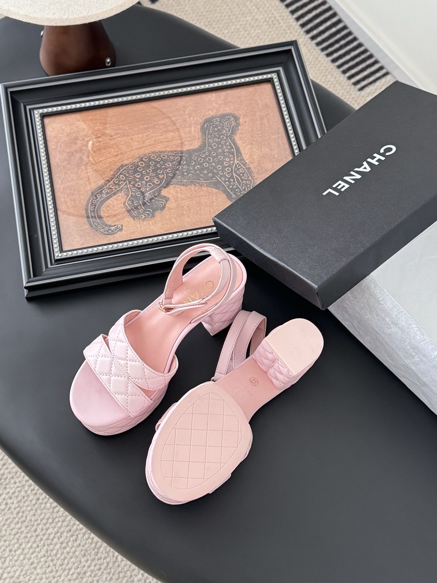 Chanel Women's Pink Leather Platform Sandals - Chic & Comfortable 5 i1743858750912 253 0 4