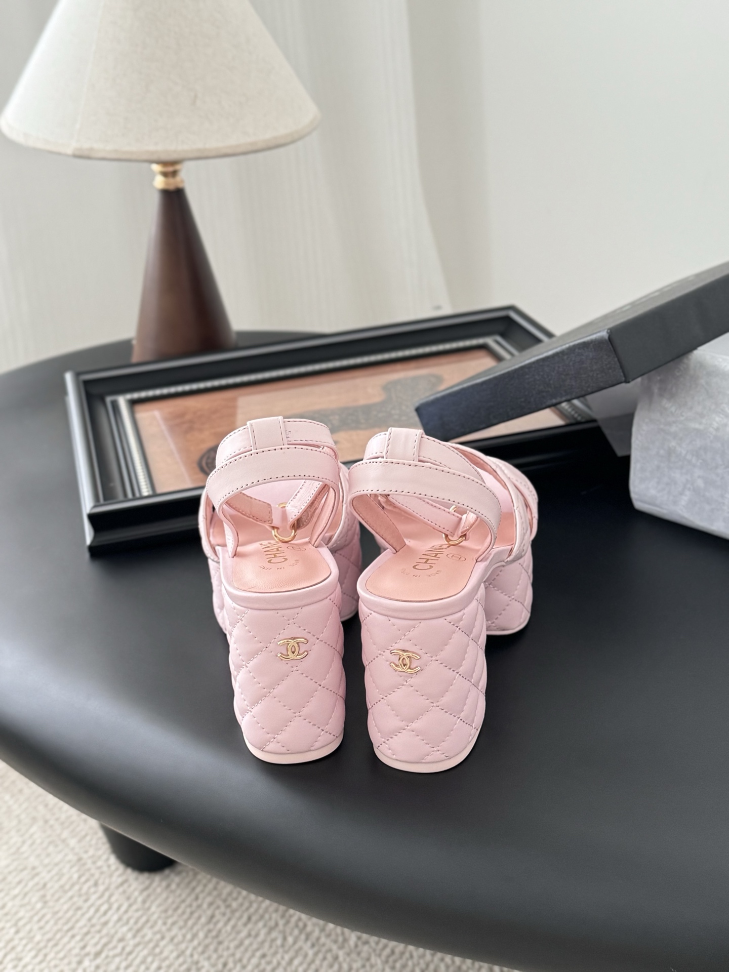 Chanel Women's Pink Leather Platform Sandals - Chic & Comfortable 9 i1743858751107 1235 0 2