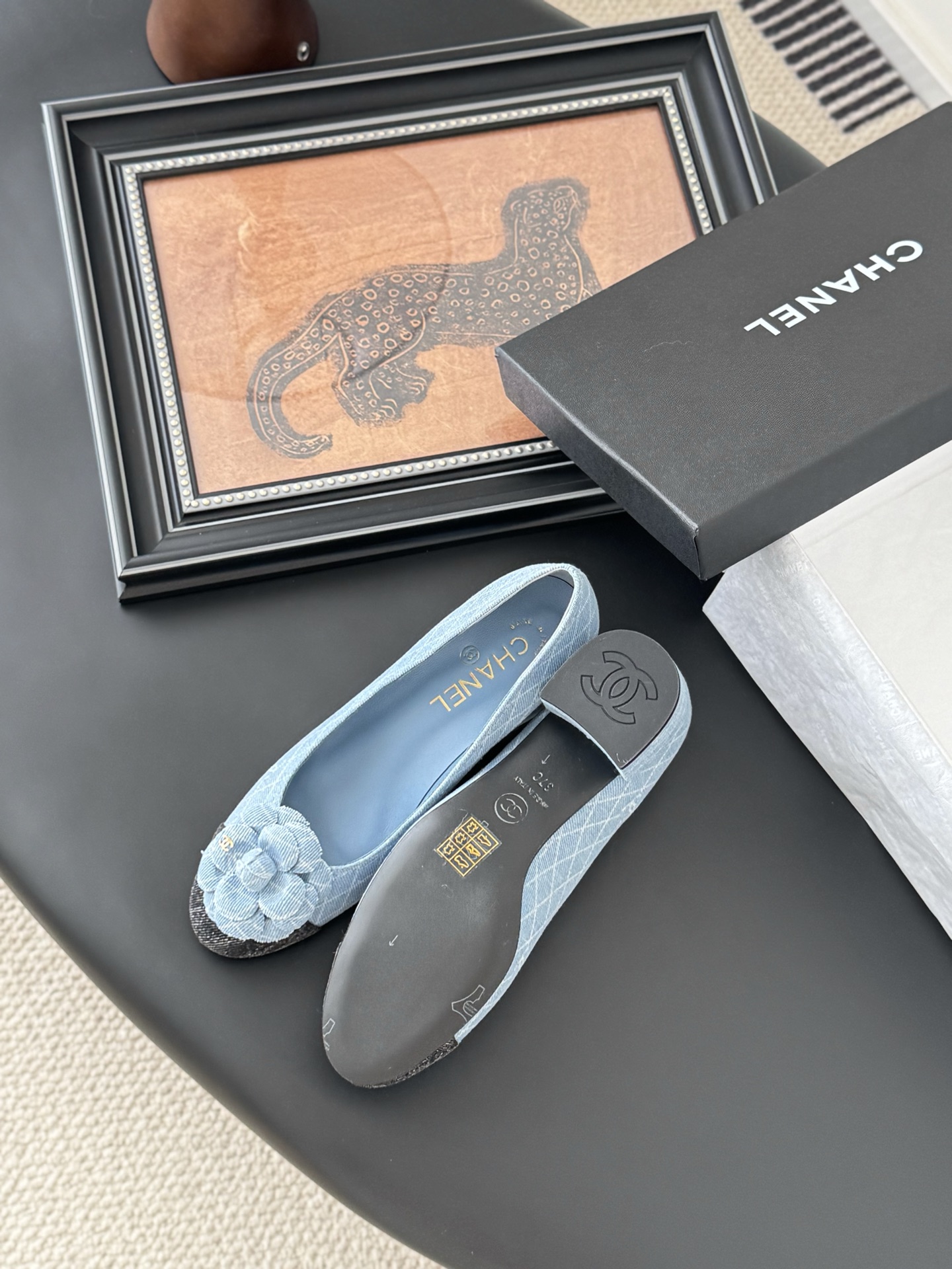 Chanel 25K Camellia Ballet Flats - Elegant Lambskin Shoes 6 i1744042116529 9612 0 4