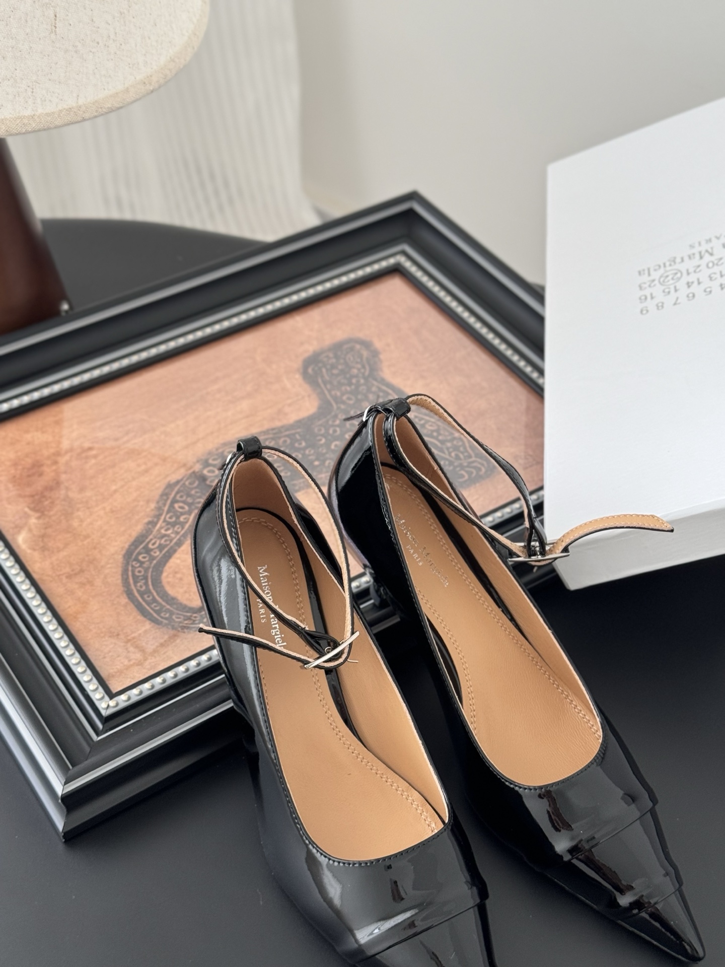Maison Margiela MM6 Tabi Black Leather Ankle Strap Heel Pumps 9 i1744128137395 2419 0 7