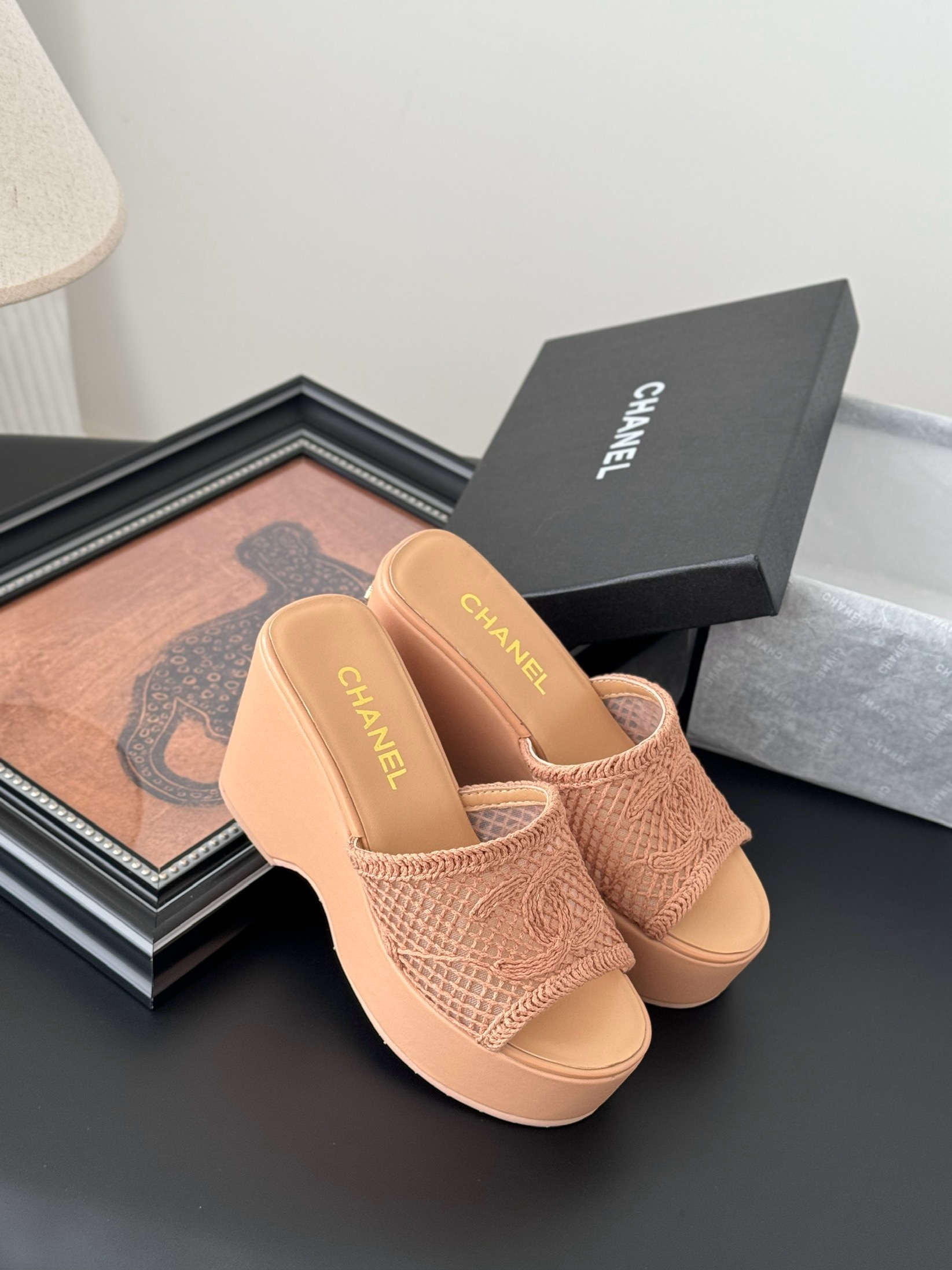 Chanel 25P Platform Espadrille Sandals With Embroidered Design, Beige 8 i1744128283743 3825 0 6