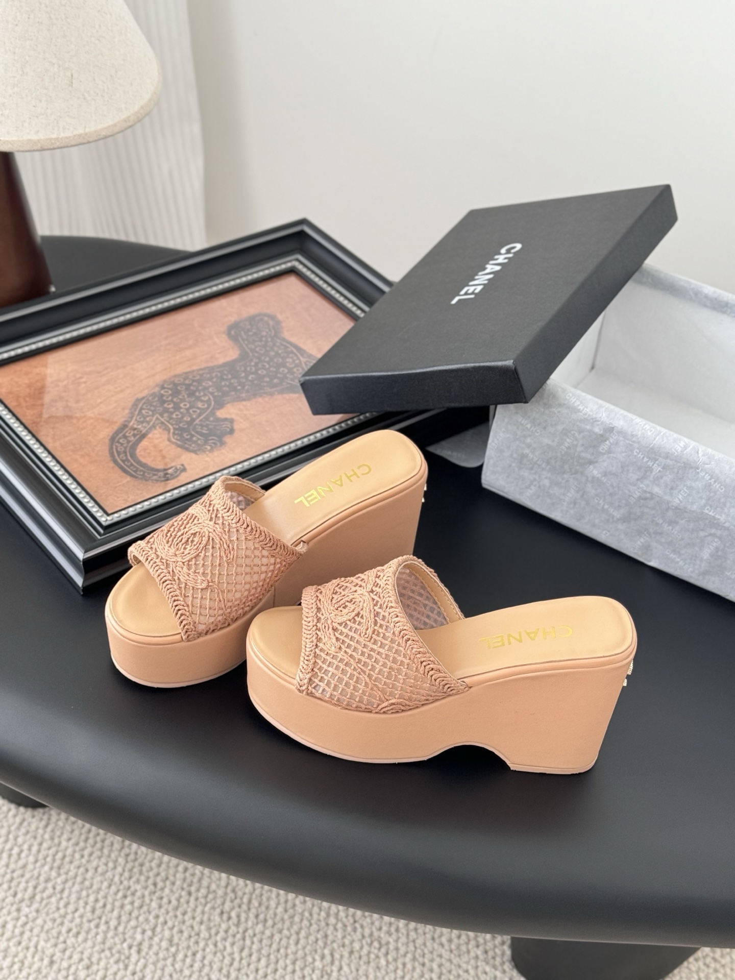 Chanel 25P Platform Espadrille Sandals With Embroidered Design, Beige 4 i1744128284969 9989 0 1