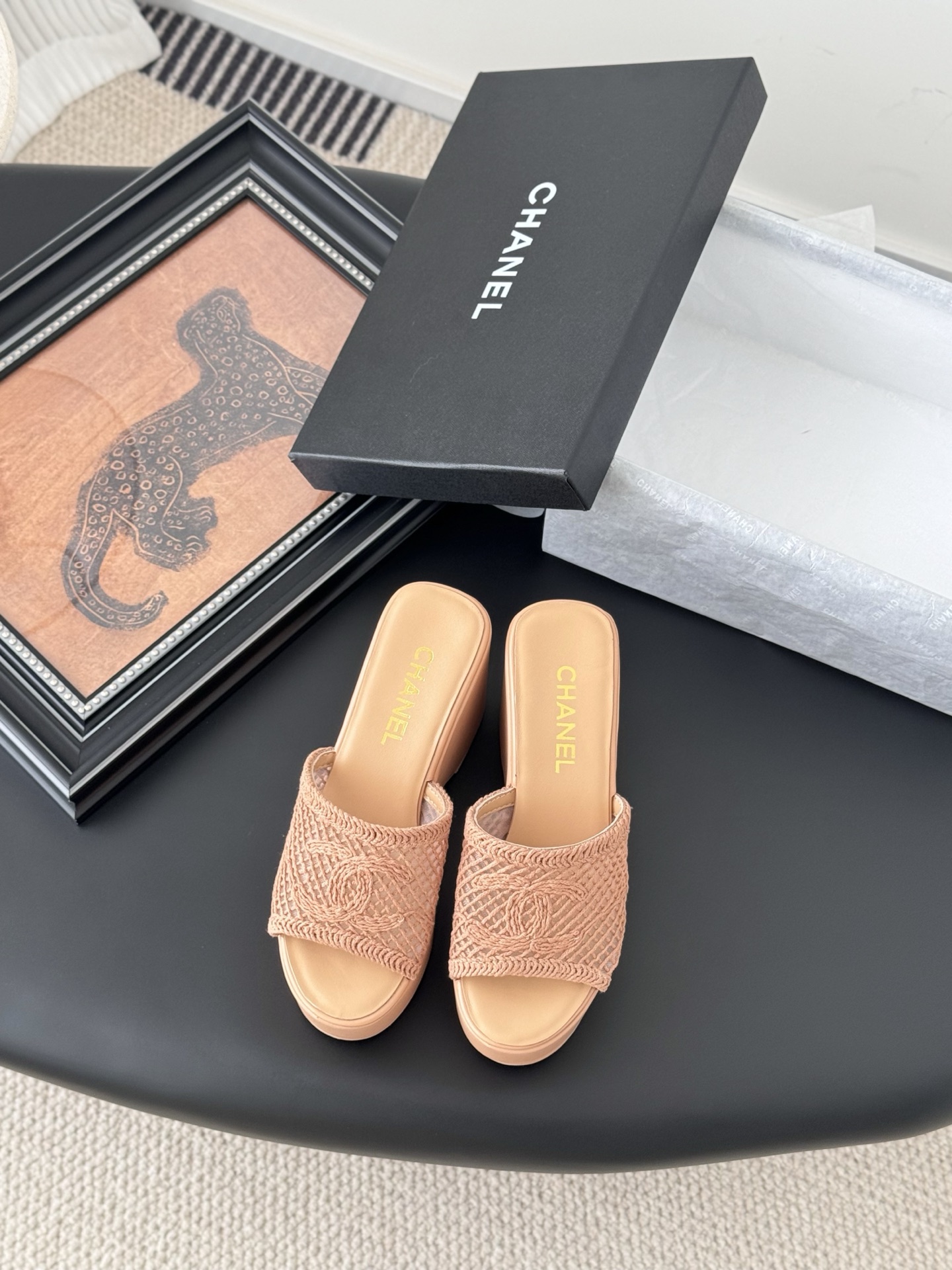 Chanel 25P Platform Espadrille Sandals With Embroidered Design, Beige 3 i1744128285061 3597 0 0