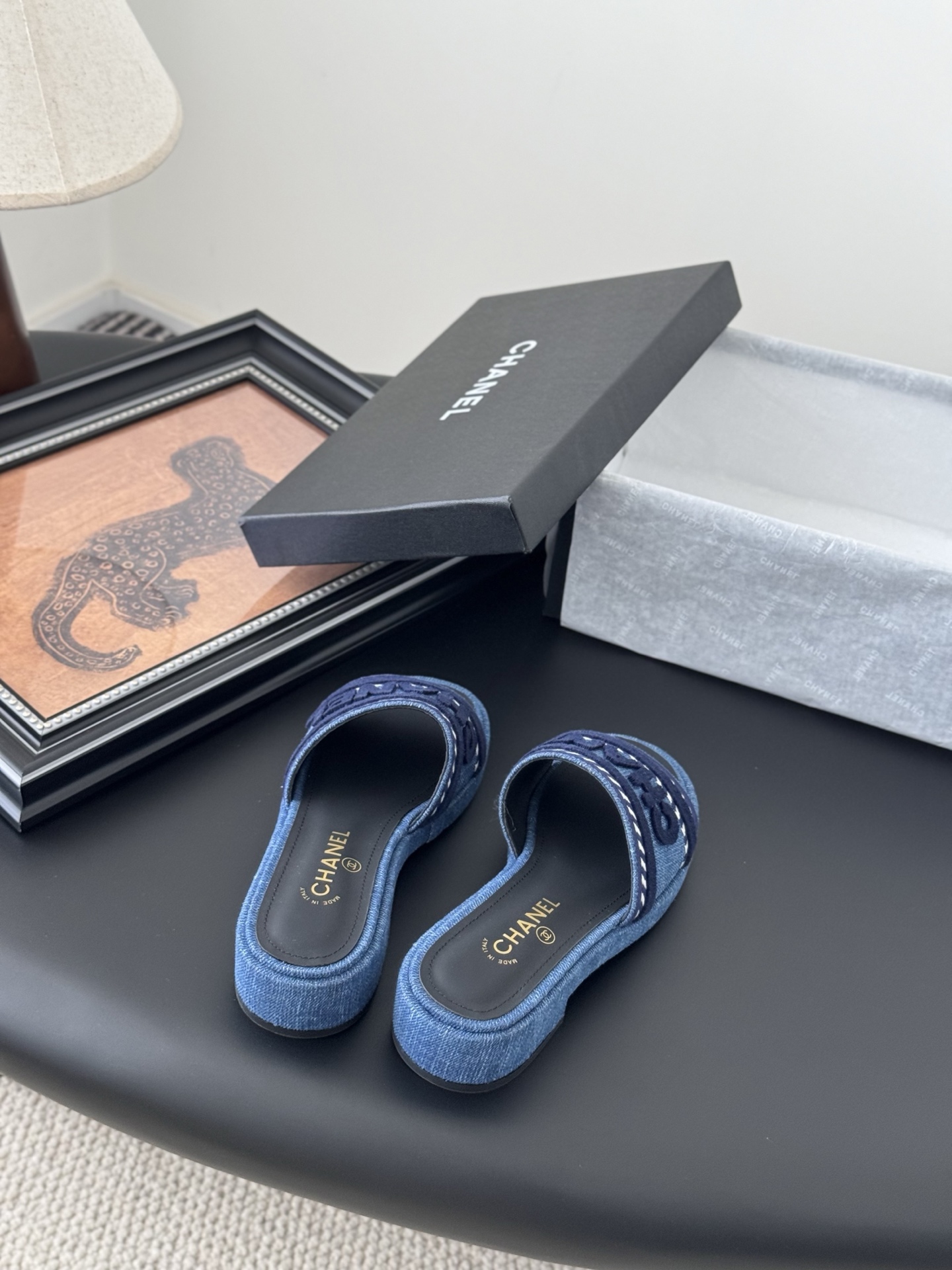 Chanel Women's Denim Espadrille Slide Sandals with Logo, Spring/Summer Collection 8 i1745236994039 5054 0 5