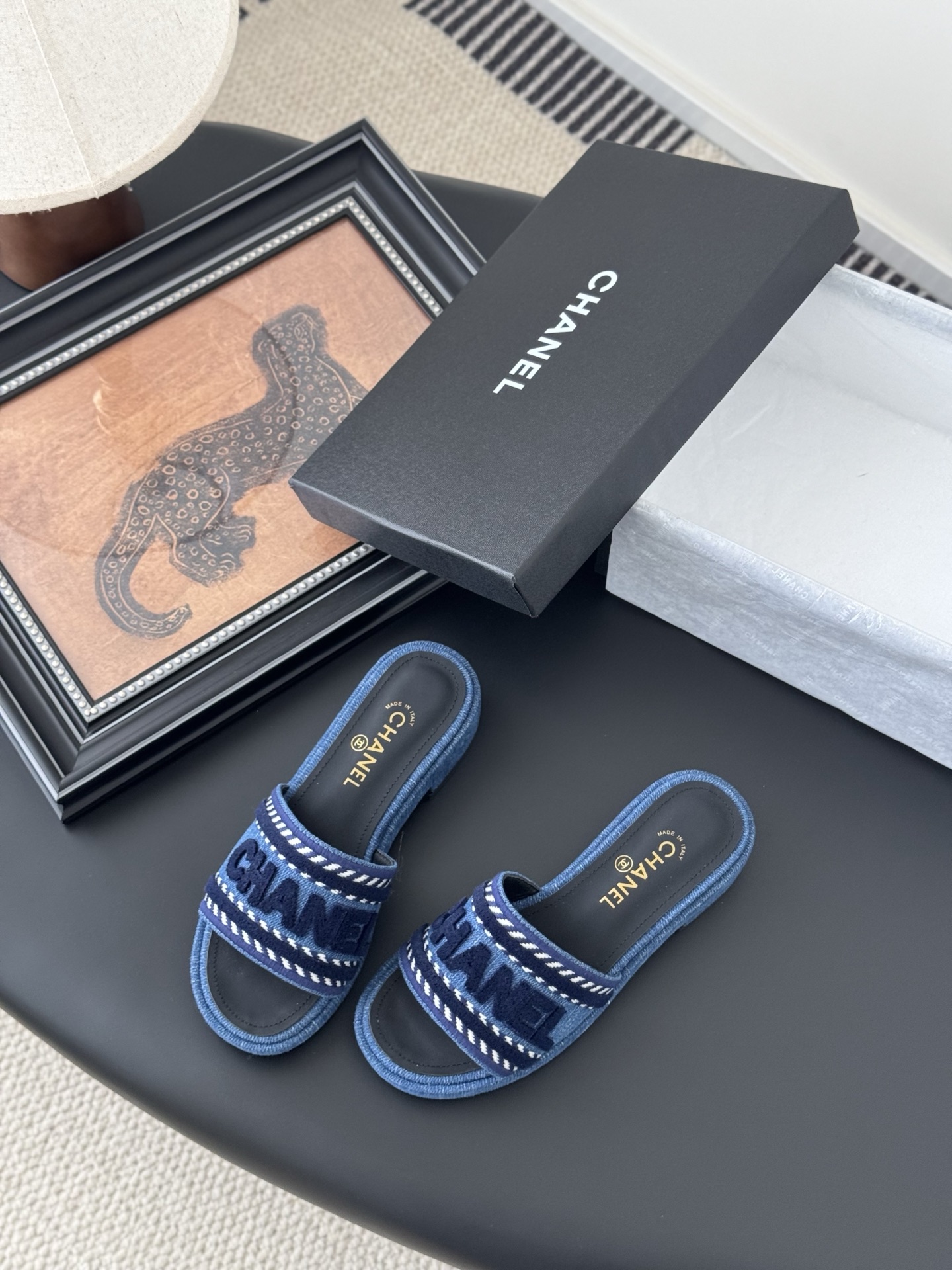 Chanel Women's Denim Espadrille Slide Sandals with Logo, Spring/Summer Collection 7 i1745236994085 402 0 4