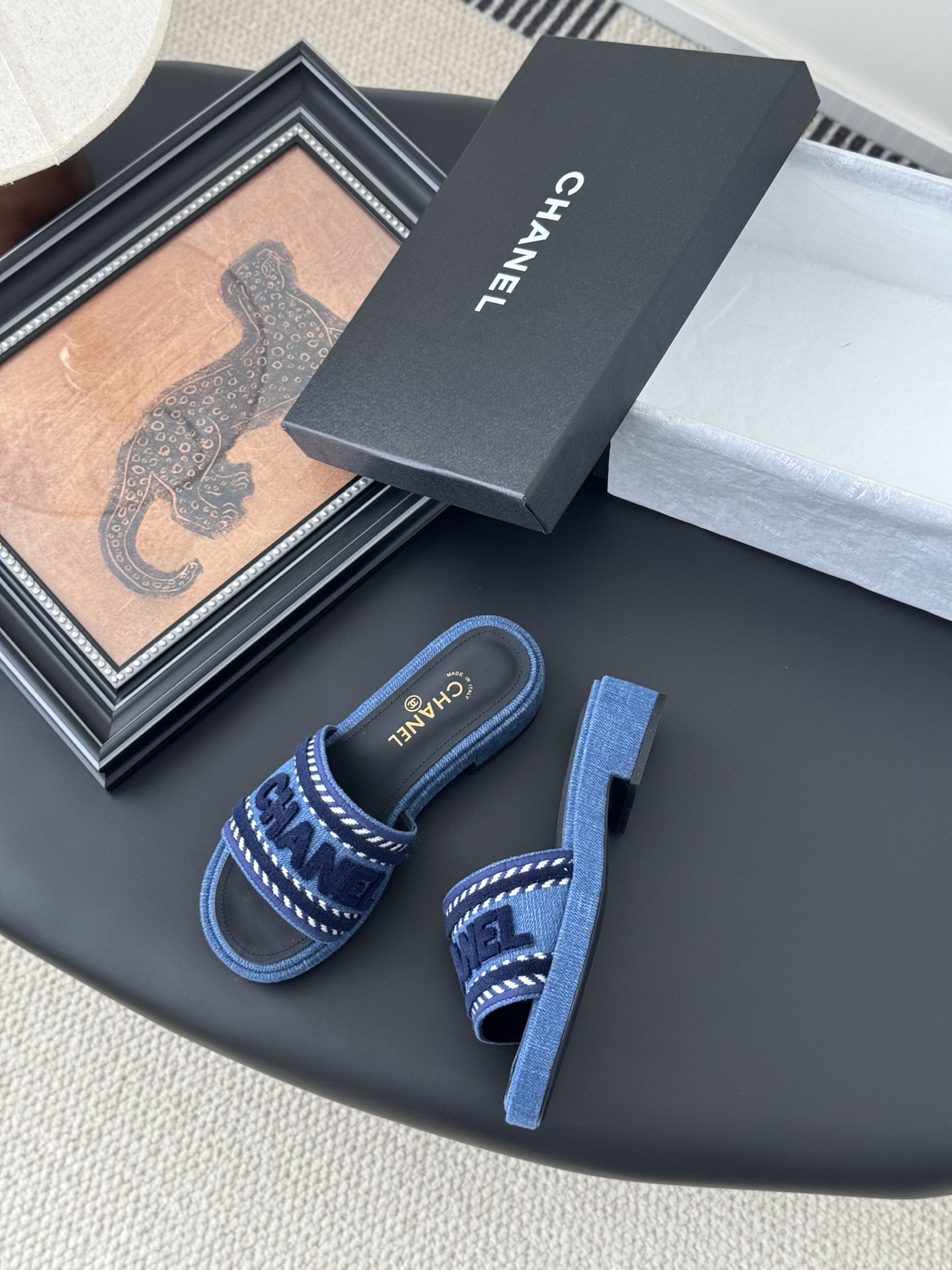 Chanel Women's Denim Espadrille Slide Sandals with Logo, Spring/Summer Collection 5 i1745236994902 4612 0 2
