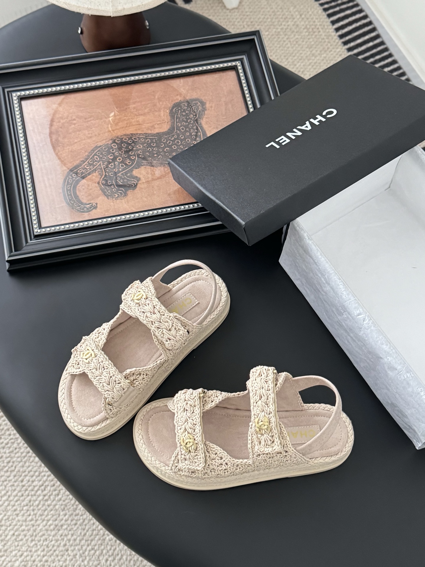 Chanel Women's Beige Crochet Sandals with Velcro Closure, Sizes 35-39 7 i1745568913819 9836 0 5