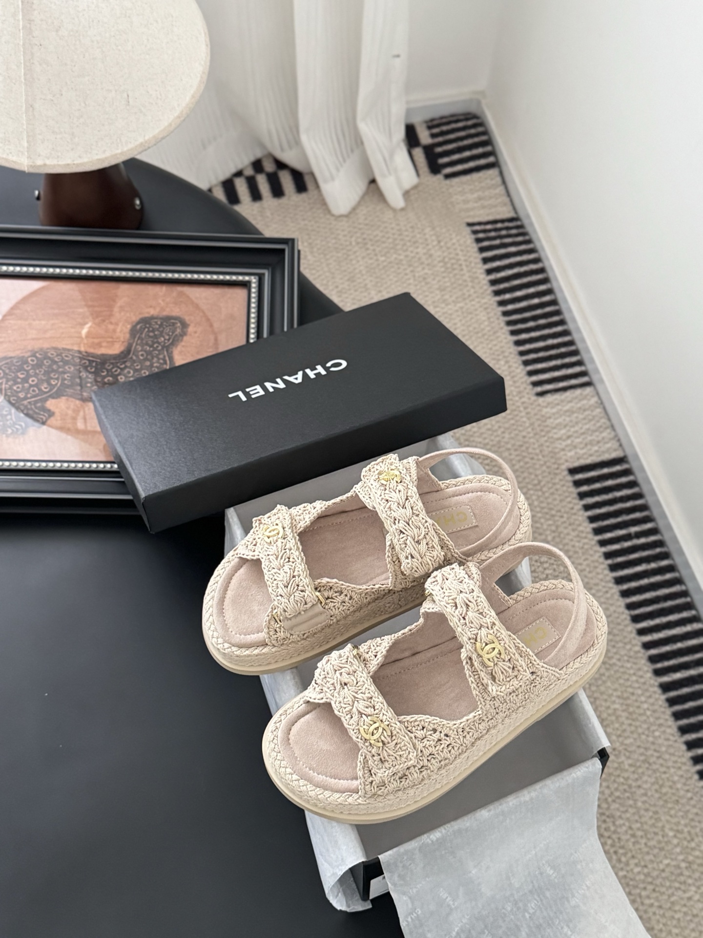 Chanel Women's Beige Crochet Sandals with Velcro Closure, Sizes 35-39 10 i1745568914481 7915 0 8