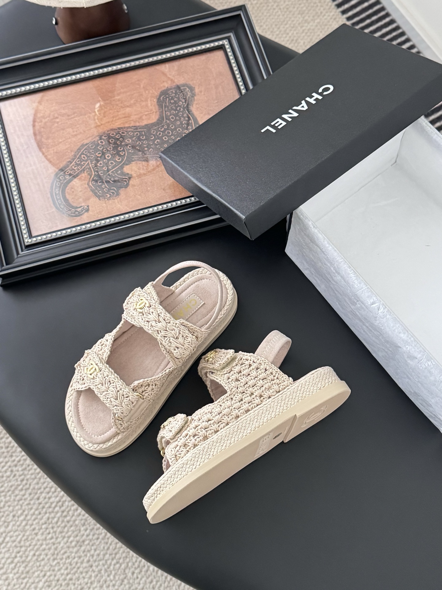 Chanel Women's Beige Crochet Sandals with Velcro Closure, Sizes 35-39 2 i1745568920937 2372 0 3