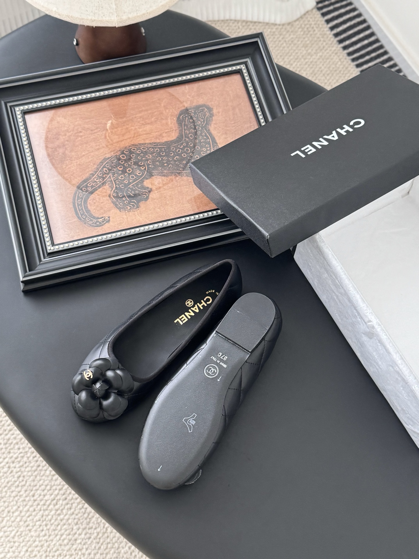 Chanel 25K Camellia Black Leather Ballet Flats Comfortable and Elegant 6 i1745772698268 5991 0 4