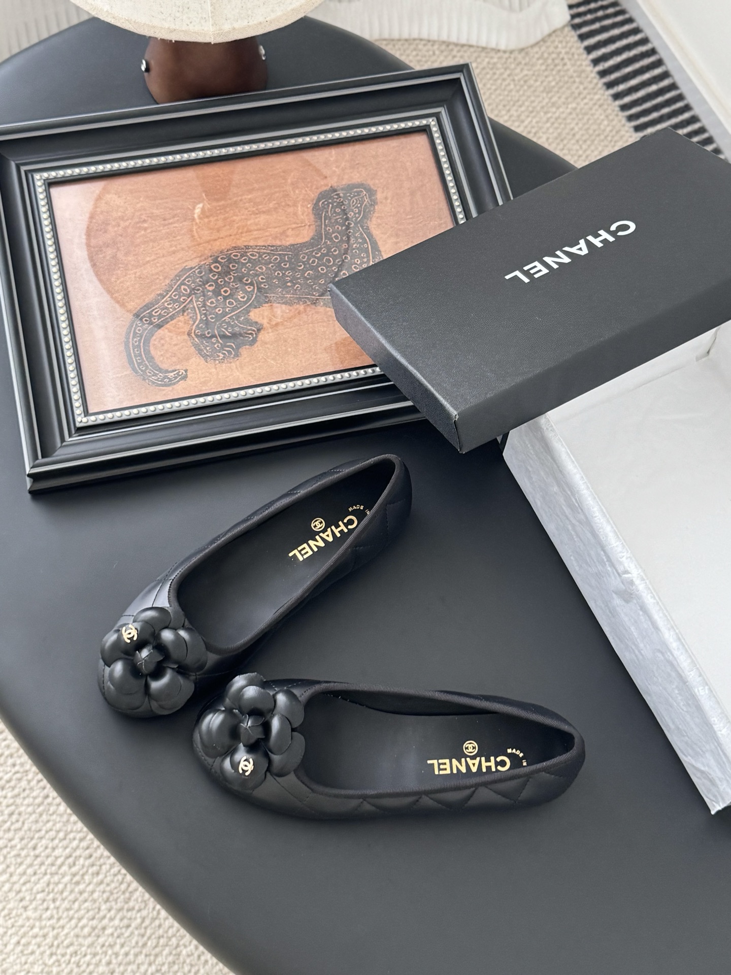 Chanel 25K Camellia Black Leather Ballet Flats Comfortable and Elegant 7 i1745772699794 955 0 5