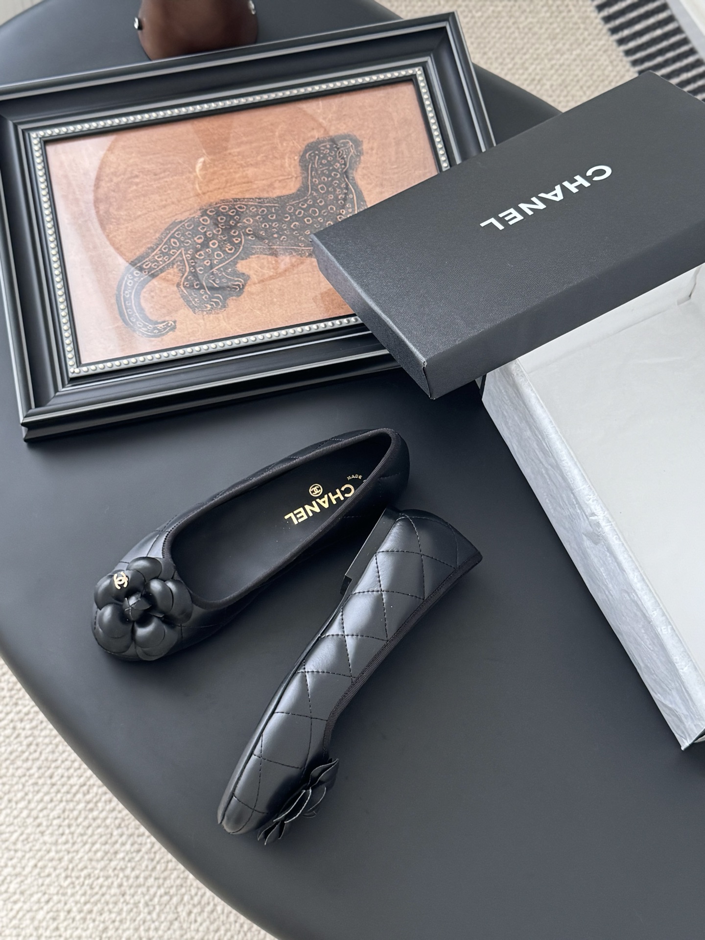 Chanel 25K Camellia Black Leather Ballet Flats Comfortable and Elegant 2 i1745772699833 795 0 3