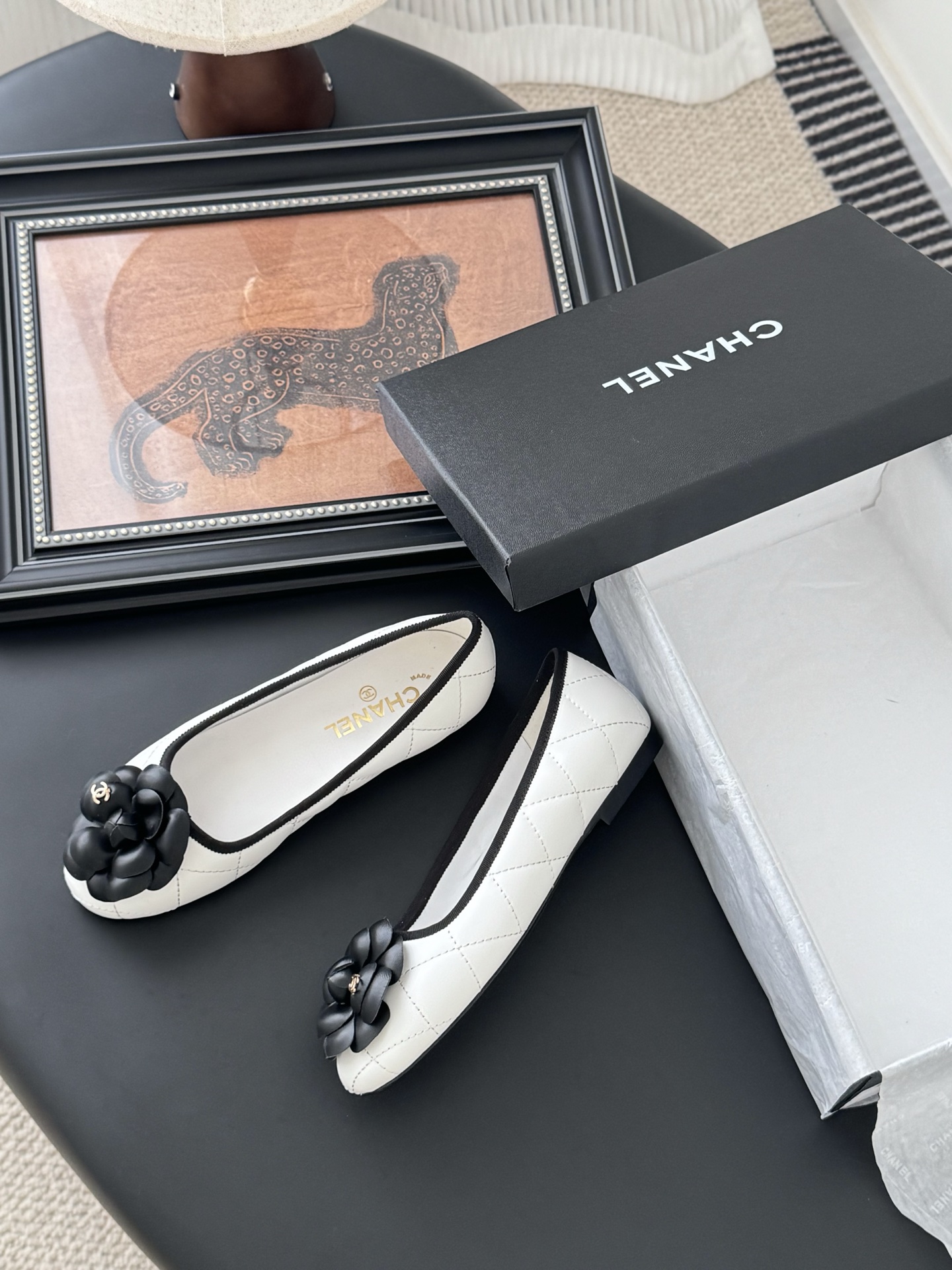 Chanel 25K Camellia Ballet Flats - Elegant Lambskin Leather Shoes 1 Chanel 25K Camellia Ballet Flats - Elegant Lambskin Leather Shoes