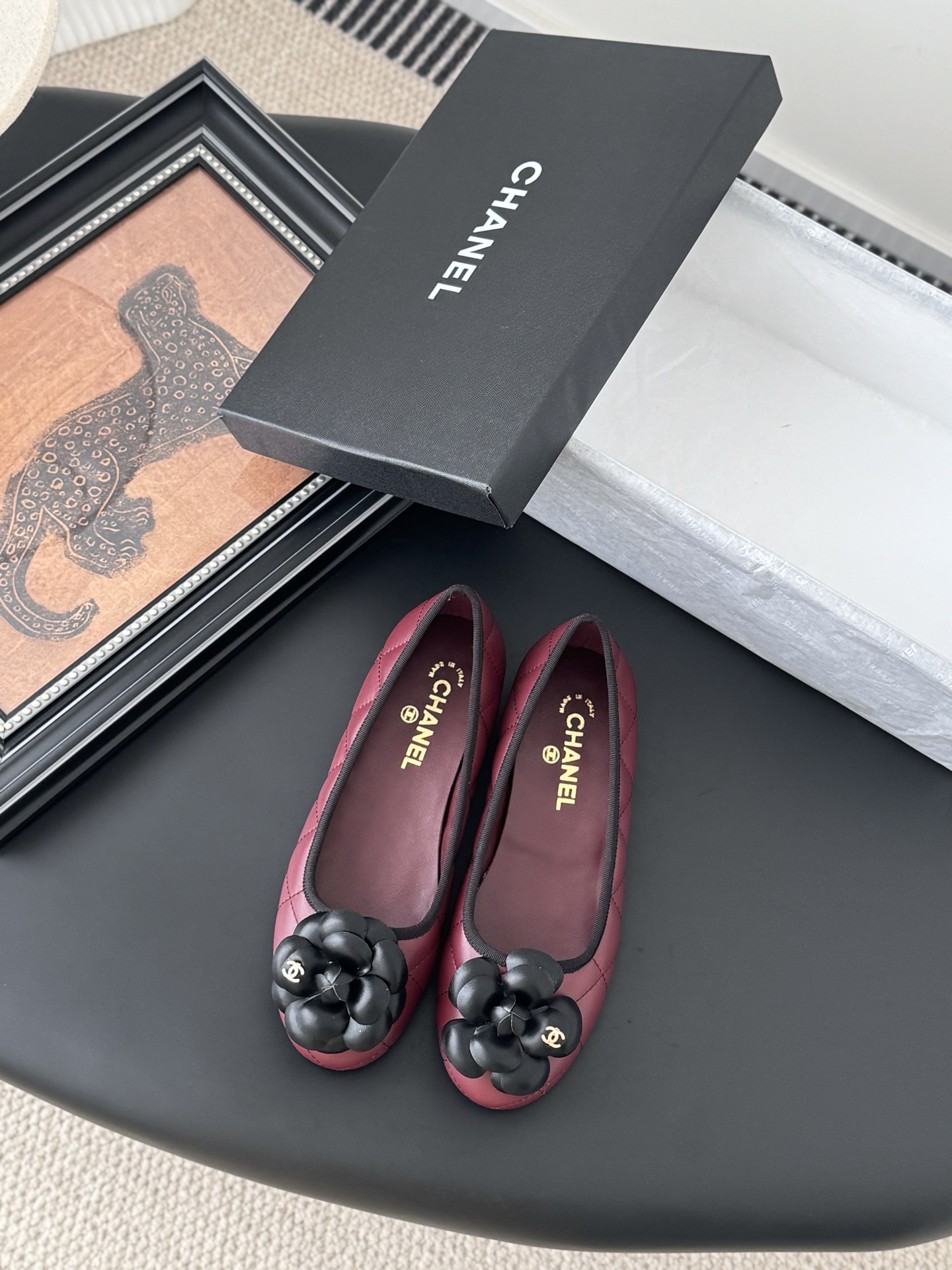 Chanel 25K Camellia Ballet Flats - Burgundy Leather, Delicate & Chic 3 i1745772757041 3304 0 0