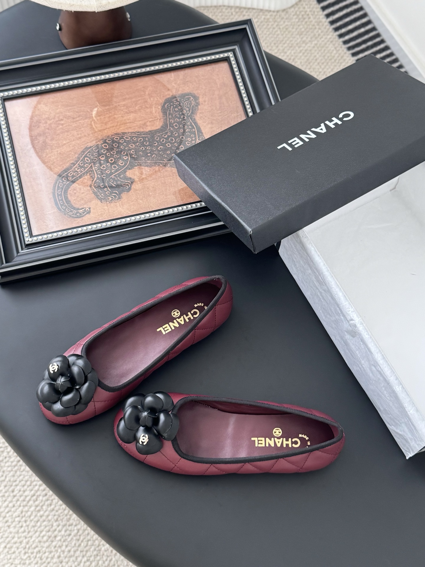 Chanel 25K Camellia Ballet Flats - Burgundy Leather, Delicate & Chic 7 i1745772758008 7962 0 5