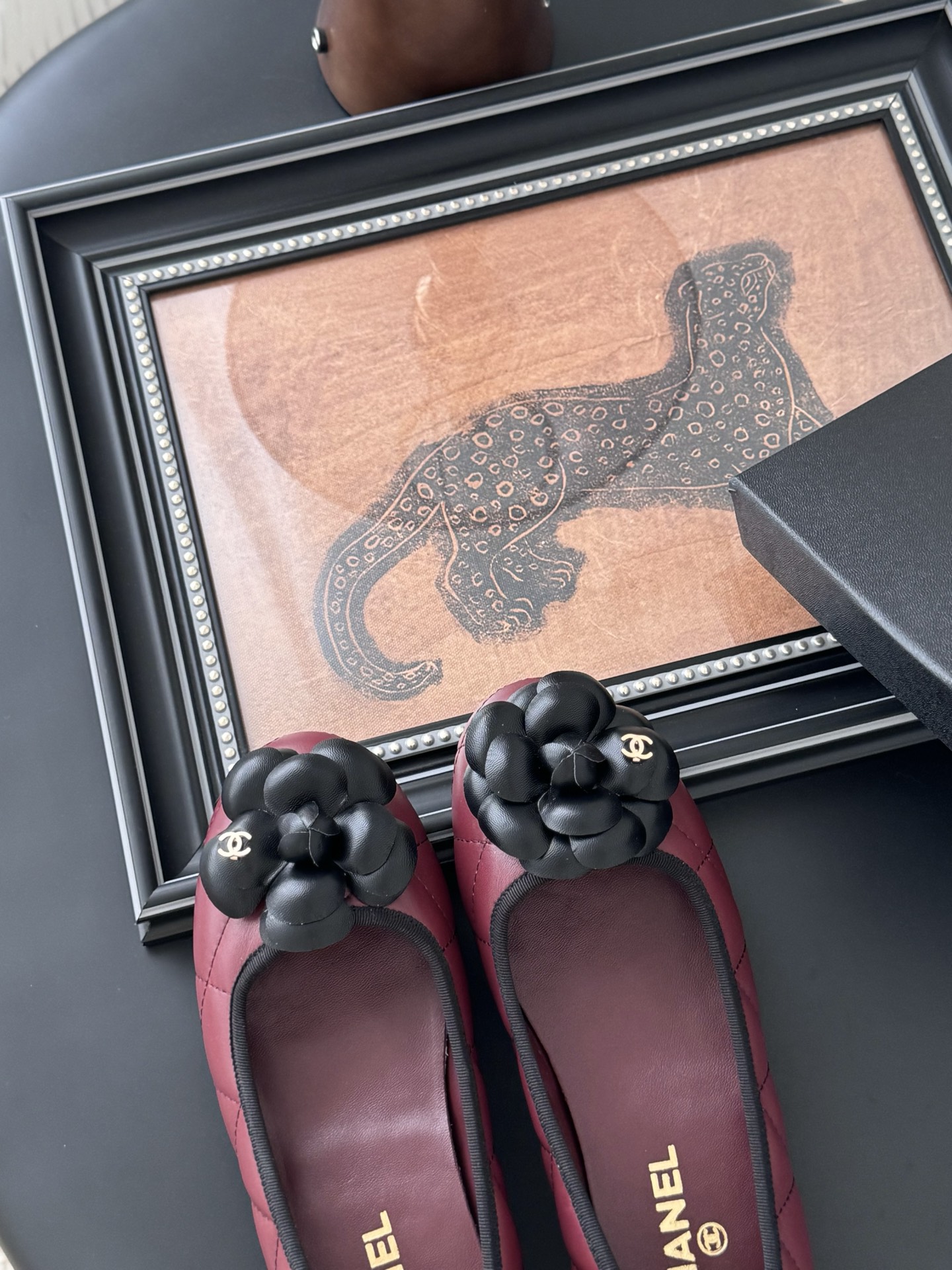 Chanel 25K Camellia Ballet Flats - Burgundy Leather, Delicate & Chic 8 i1745772758036 9481 0 6
