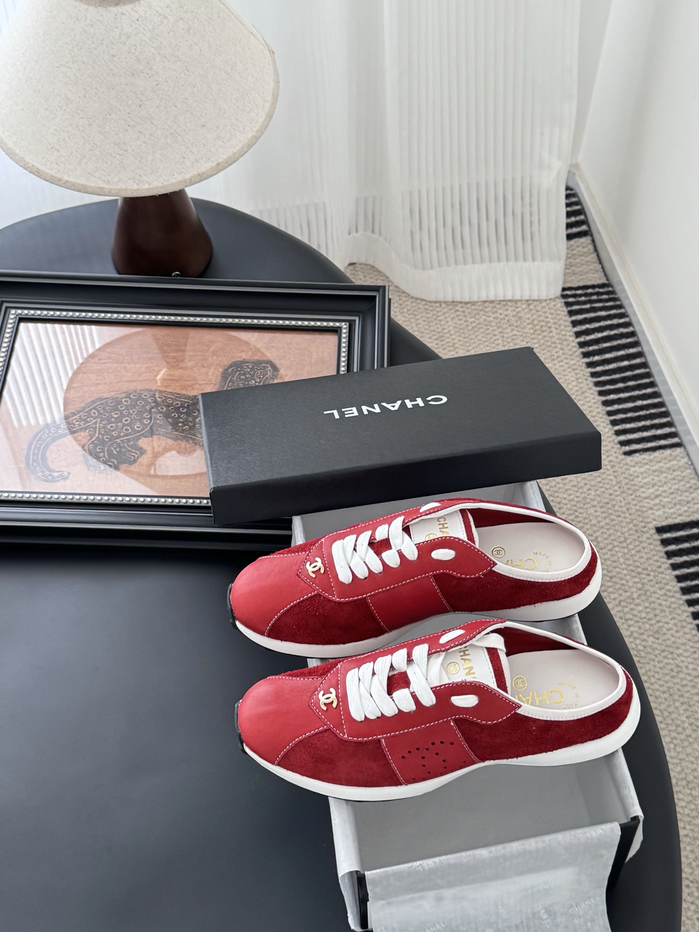 Chanel 25C New Women's Red Suede Leather Casual Sneakers 10 i1745936870355 840 0 8