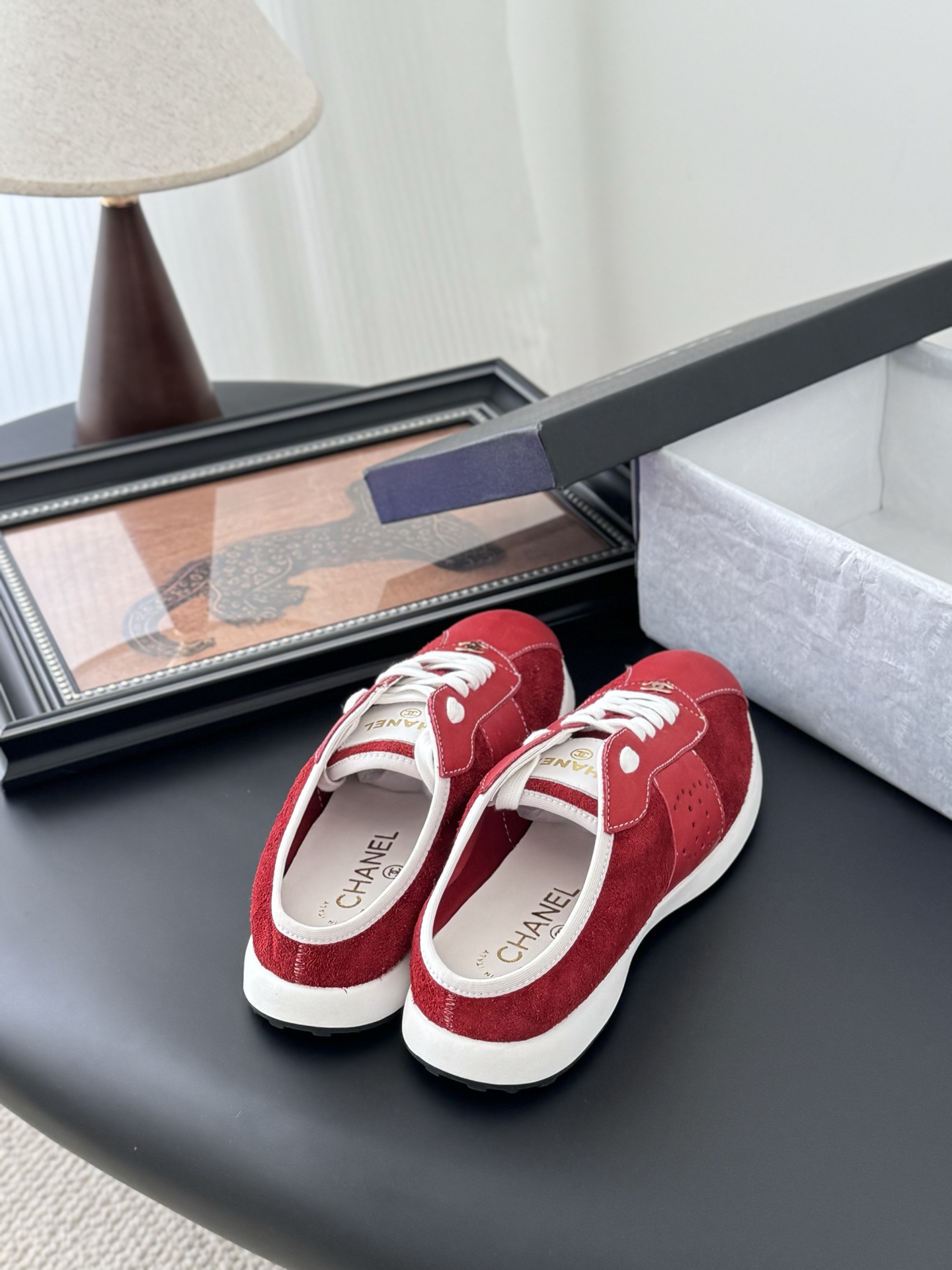 Chanel 25C New Women's Red Suede Leather Casual Sneakers 4 i1745936871324 913 0 2