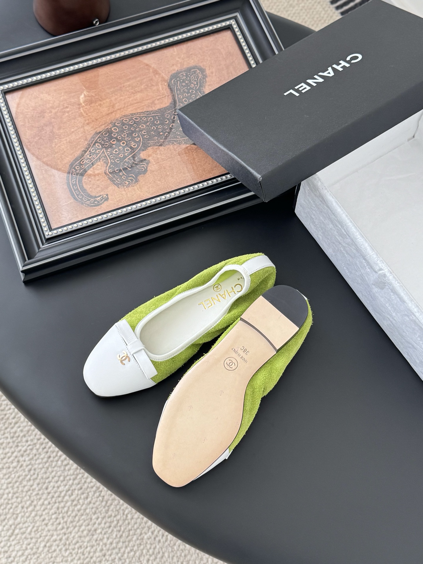 Chanel Women's 25C Bow Tie Ballet Flats - Color Block Design, Comfortable Fit 6 i1745937002632 3808 0 4
