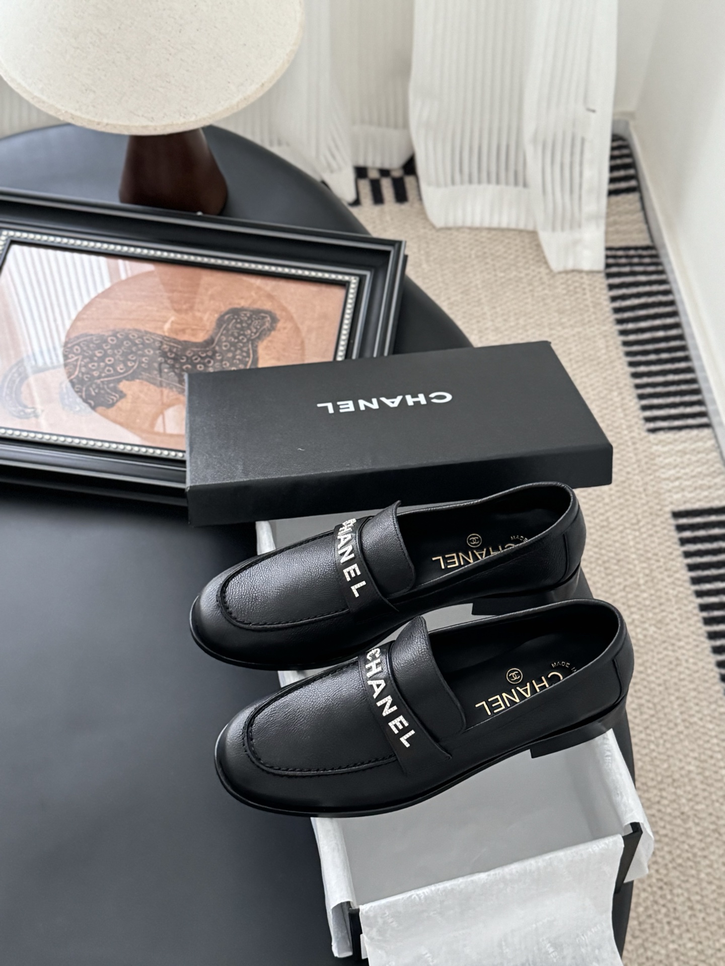 Chanel Women's Black Leather Loafers Classic Casual Shoes 10 i1746272714414 5356 0 8