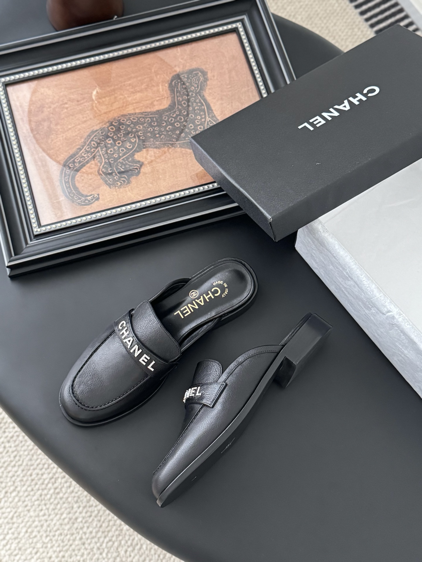 Chanel 25C New Loafers Black Leather Slip-ons Comfortable Retro Style 1 Chanel 25C New Loafers Black Leather Slip-ons Comfortable Retro Style