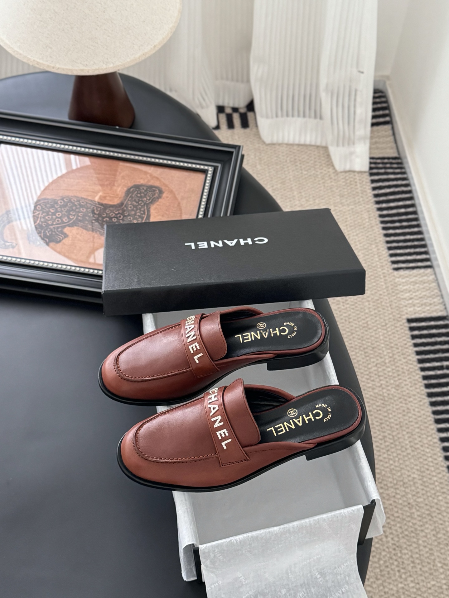 Chanel 25C Women's Leather Loafers Mules Retro Chic - Comfortable & Stylish 10 i1746272805881 656 0 8