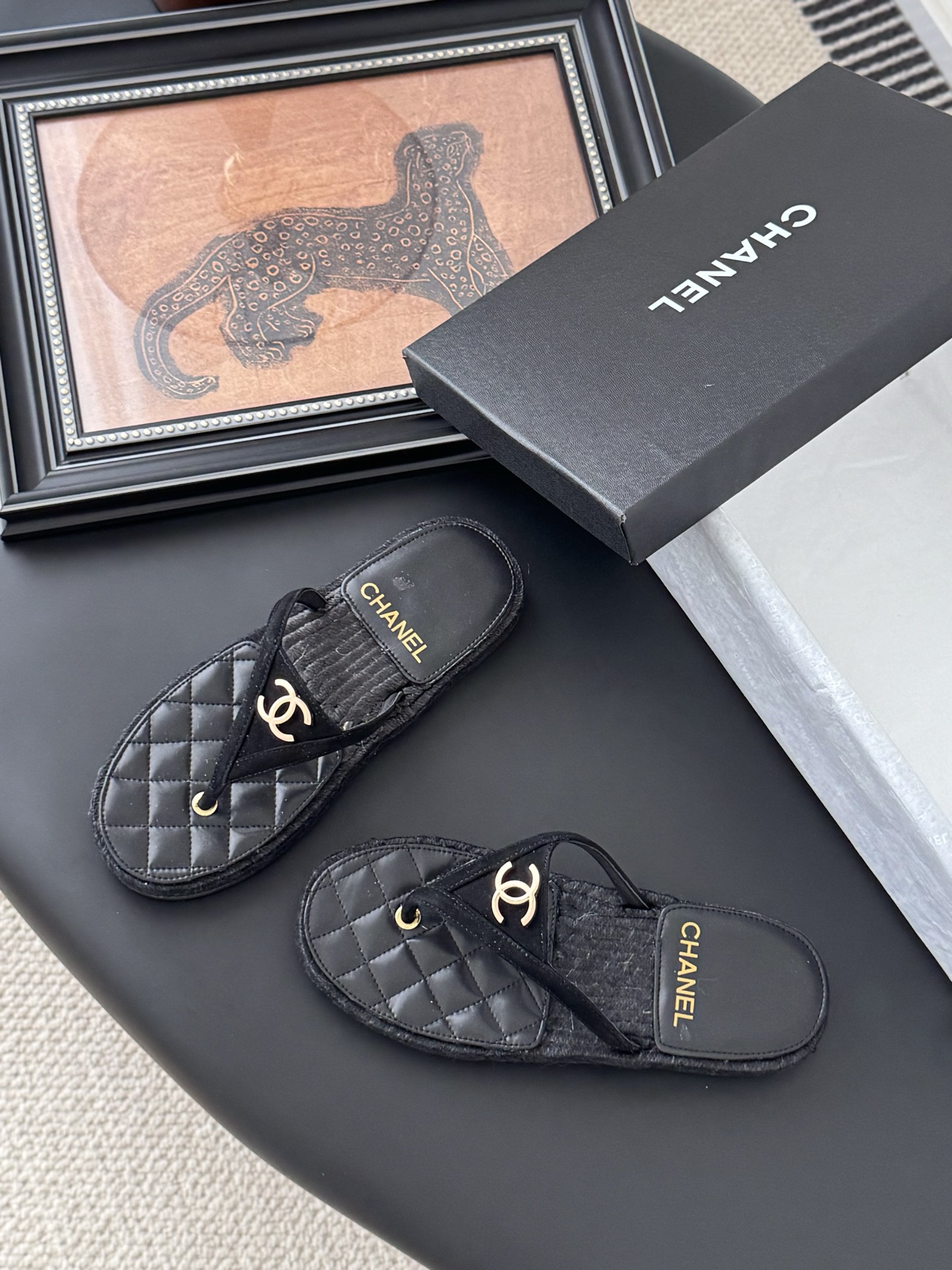 Chanel 25P Quilted Lambskin Thong Sandals - Black, High Quality 8 i1746273158664 4051 0 5