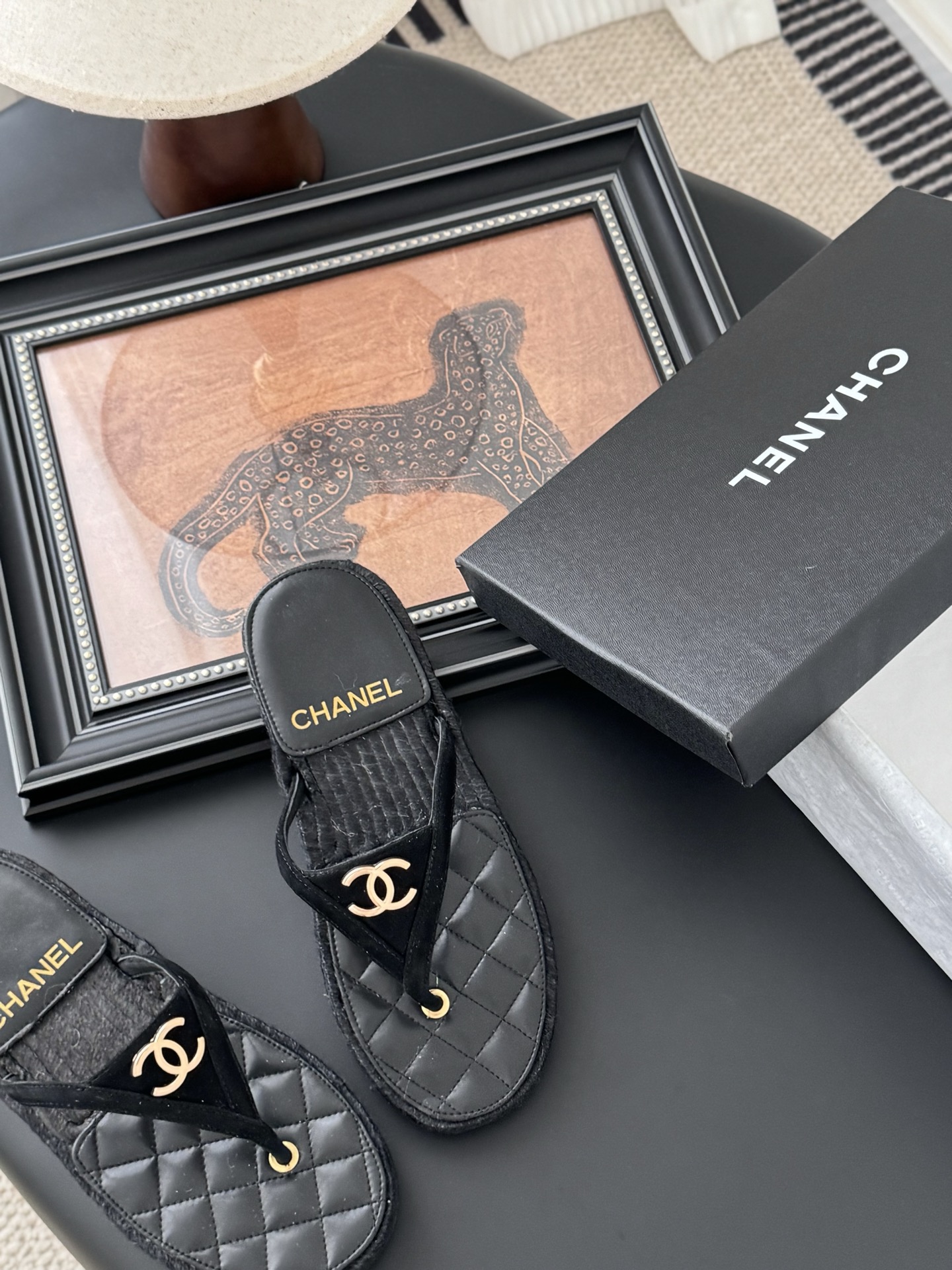 Chanel 25P Quilted Lambskin Thong Sandals - Black, High Quality 9 i1746273158682 6052 0 6