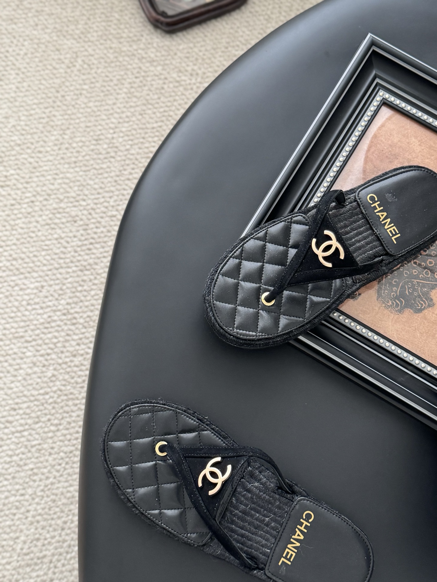 Chanel 25P Quilted Lambskin Thong Sandals - Black, High Quality 10 i1746273158695 9873 0 7