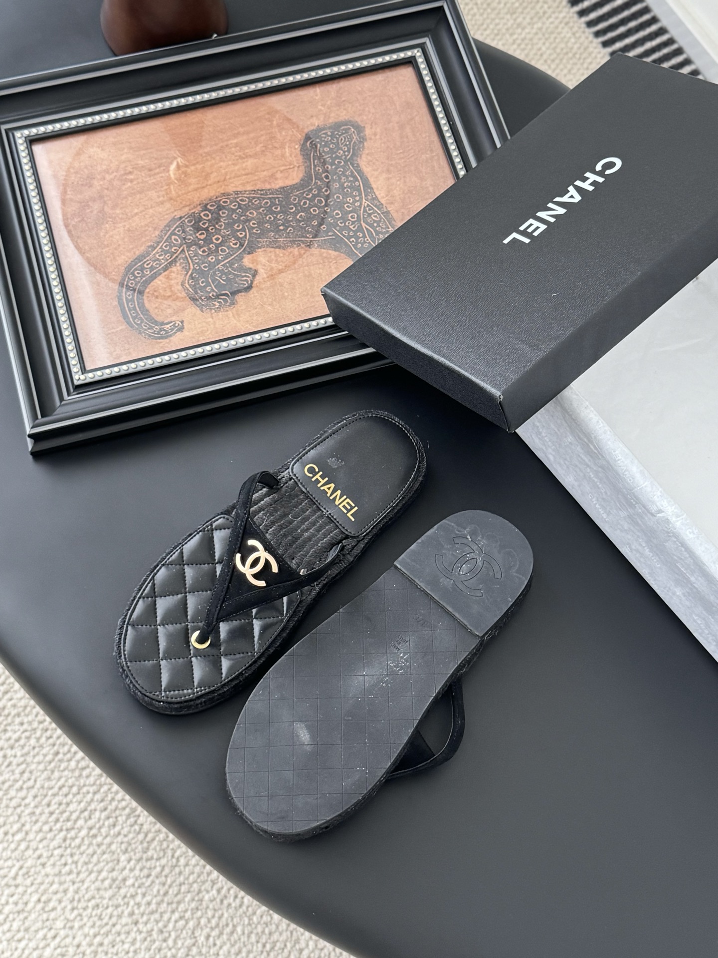 Chanel 25P Quilted Lambskin Thong Sandals - Black, High Quality 7 i1746273158699 6064 0 4