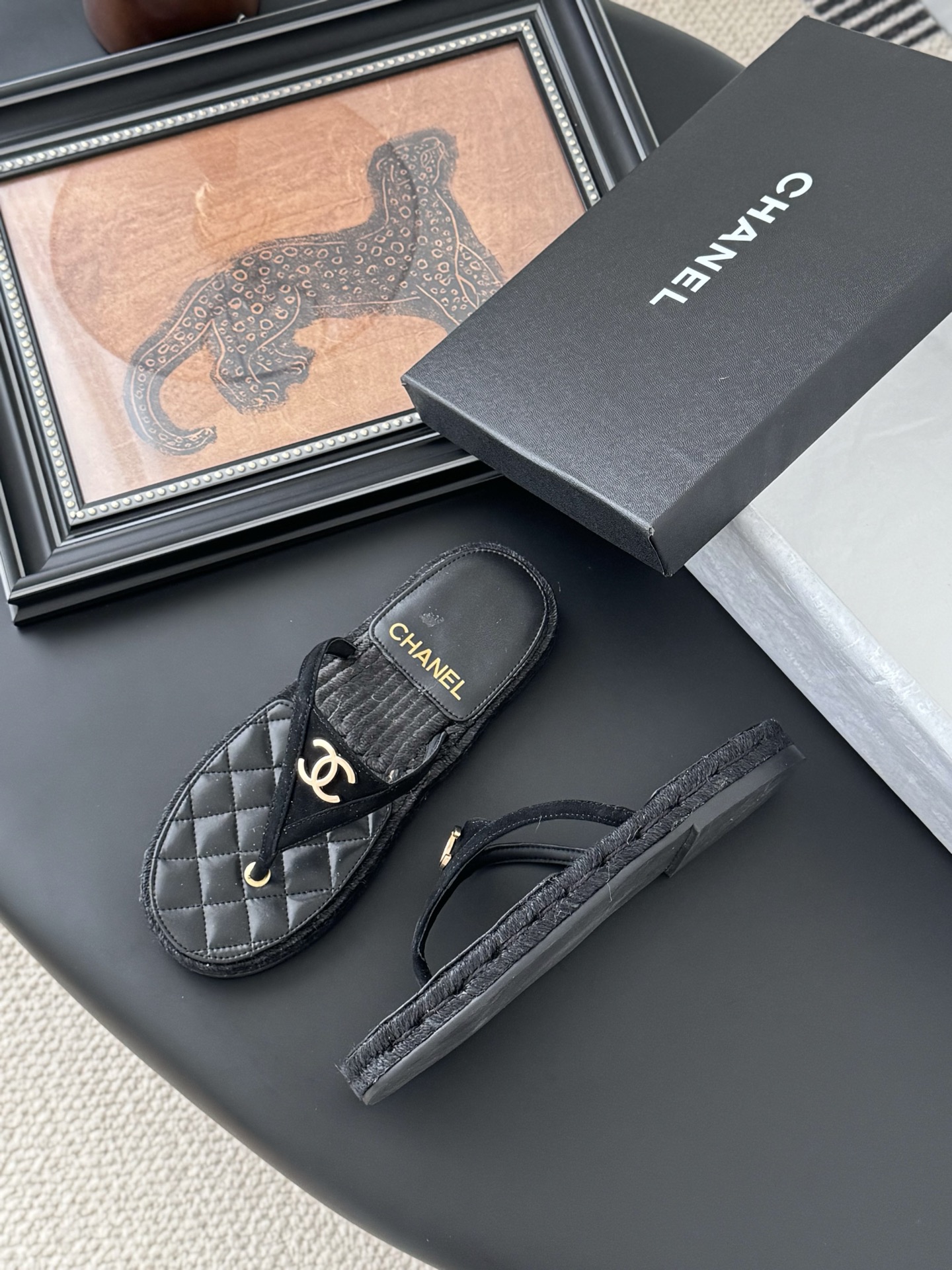 Chanel 25P Quilted Lambskin Thong Sandals - Black, High Quality 6 i1746273160009 1685 0 3