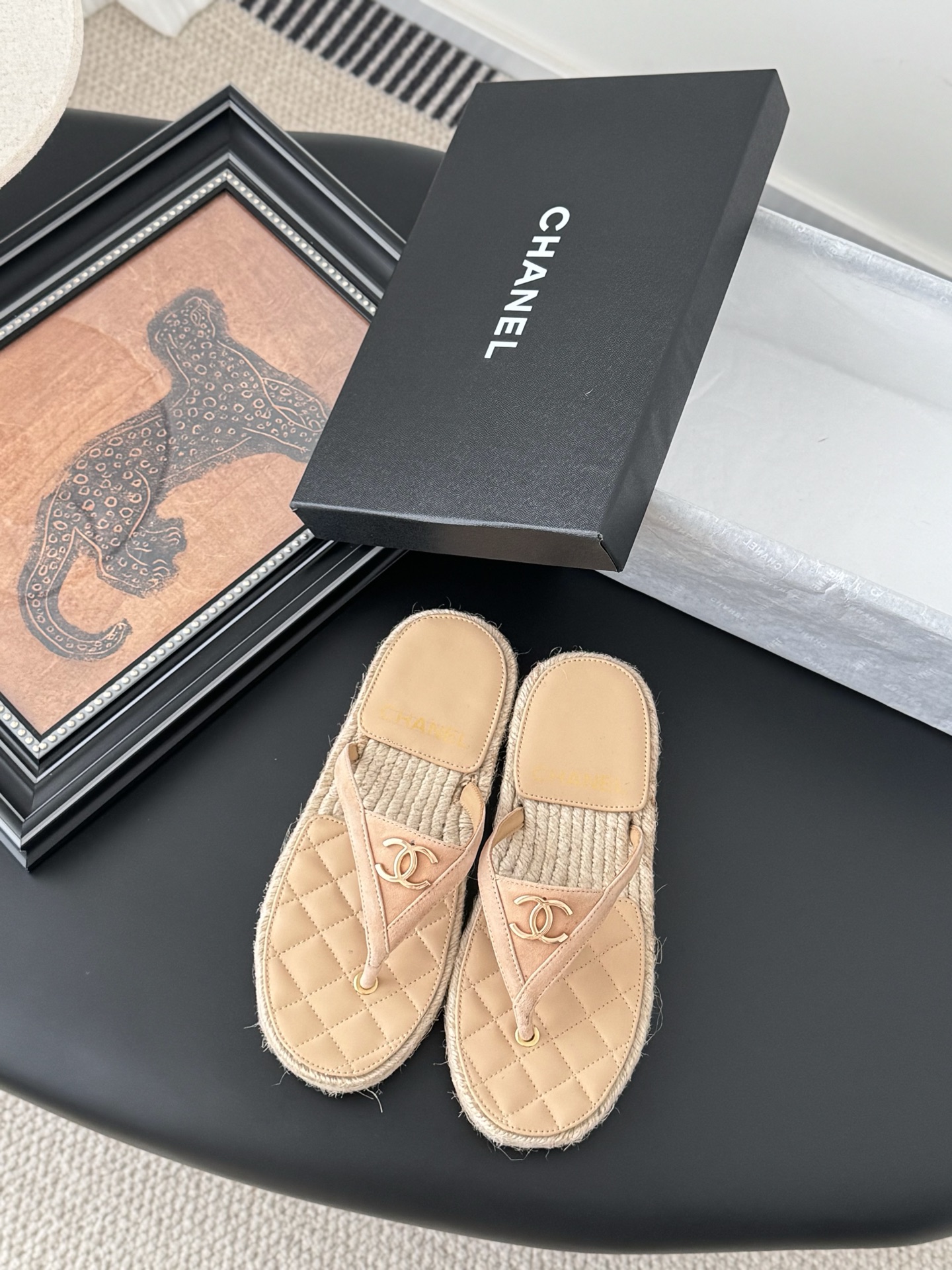 Chanel 25P Quilted Lambskin Espadrille Thong Sandals - High Quality 3 i1746273226663 3495 0 0