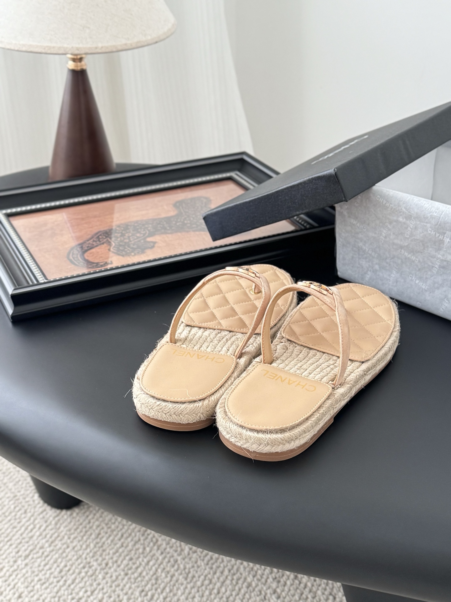 Chanel 25P Quilted Lambskin Espadrille Thong Sandals - High Quality 5 i1746273226665 4374 0 2