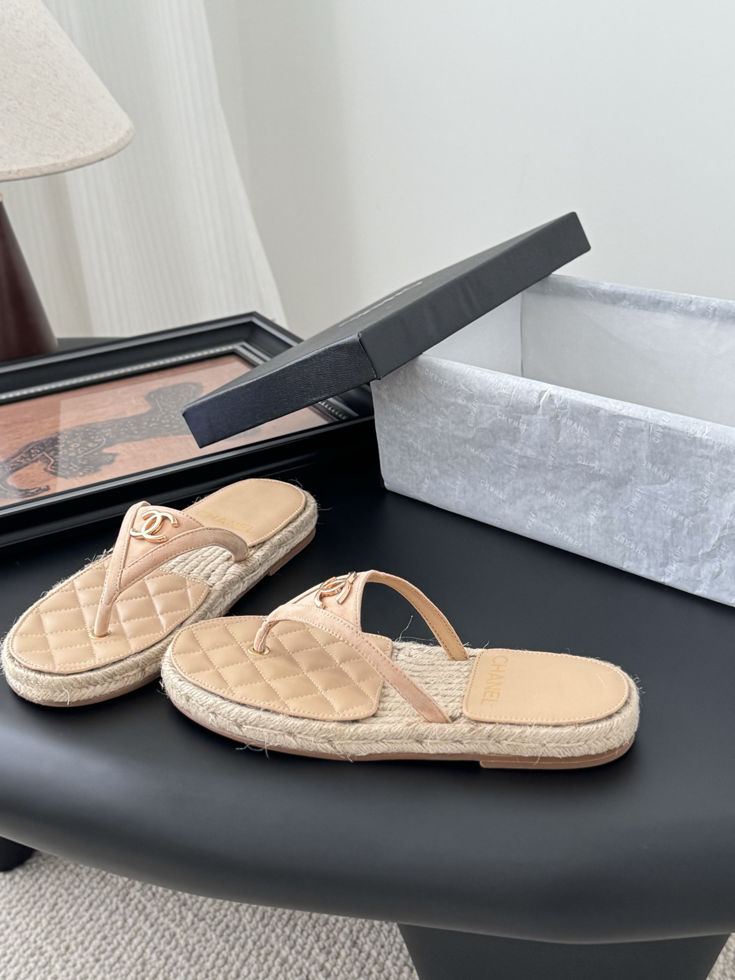 Chanel 25P Quilted Lambskin Espadrille Thong Sandals - High Quality 4 i1746273227993 44 0 1