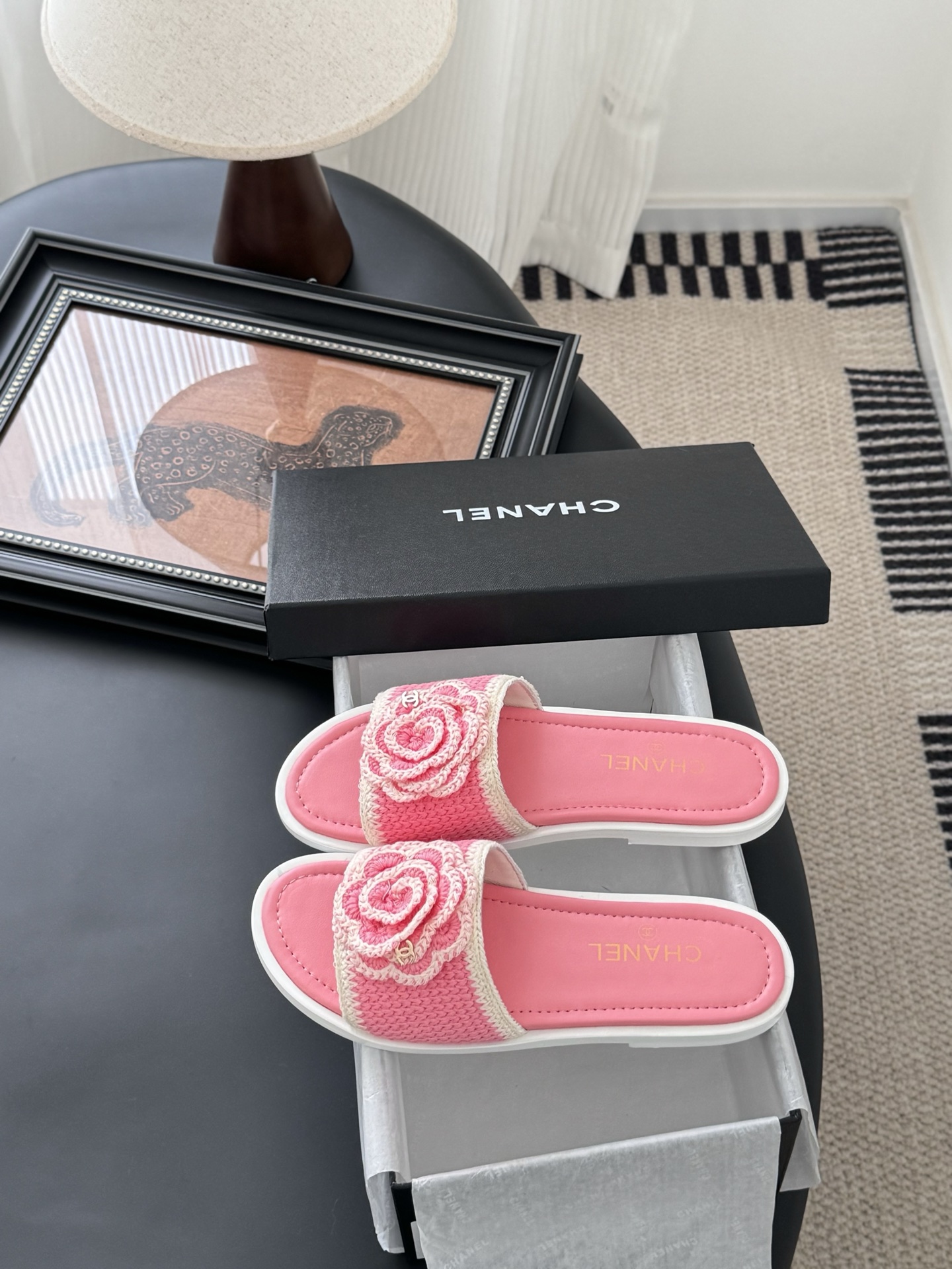 Chanel 25K Camellia Knit Upper Leather Sole Slides Sandals Women 2 i1746730290933 2081 0 8