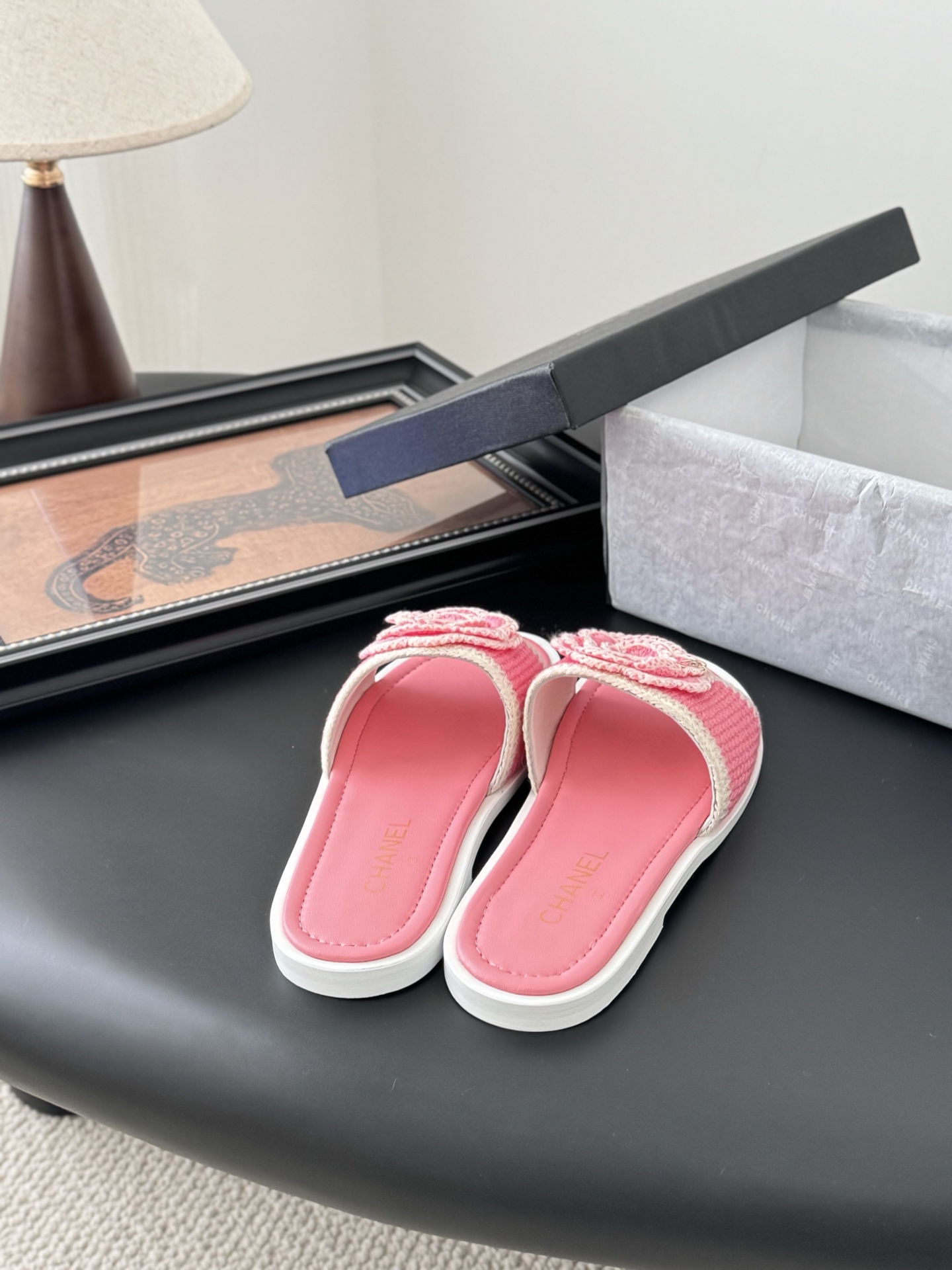 Chanel 25K Camellia Knit Upper Leather Sole Slides Sandals Women 5 i1746730293059 2558 0 2
