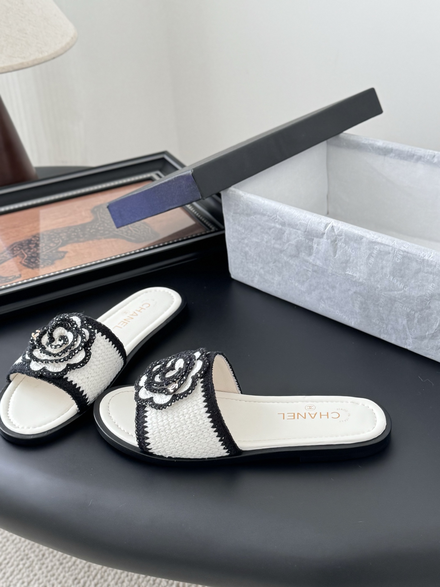 Chanel 25K Camellia Knit Slides: Luxurious Comfort and Timeless Style 4 i1746730399928 9251 0 1