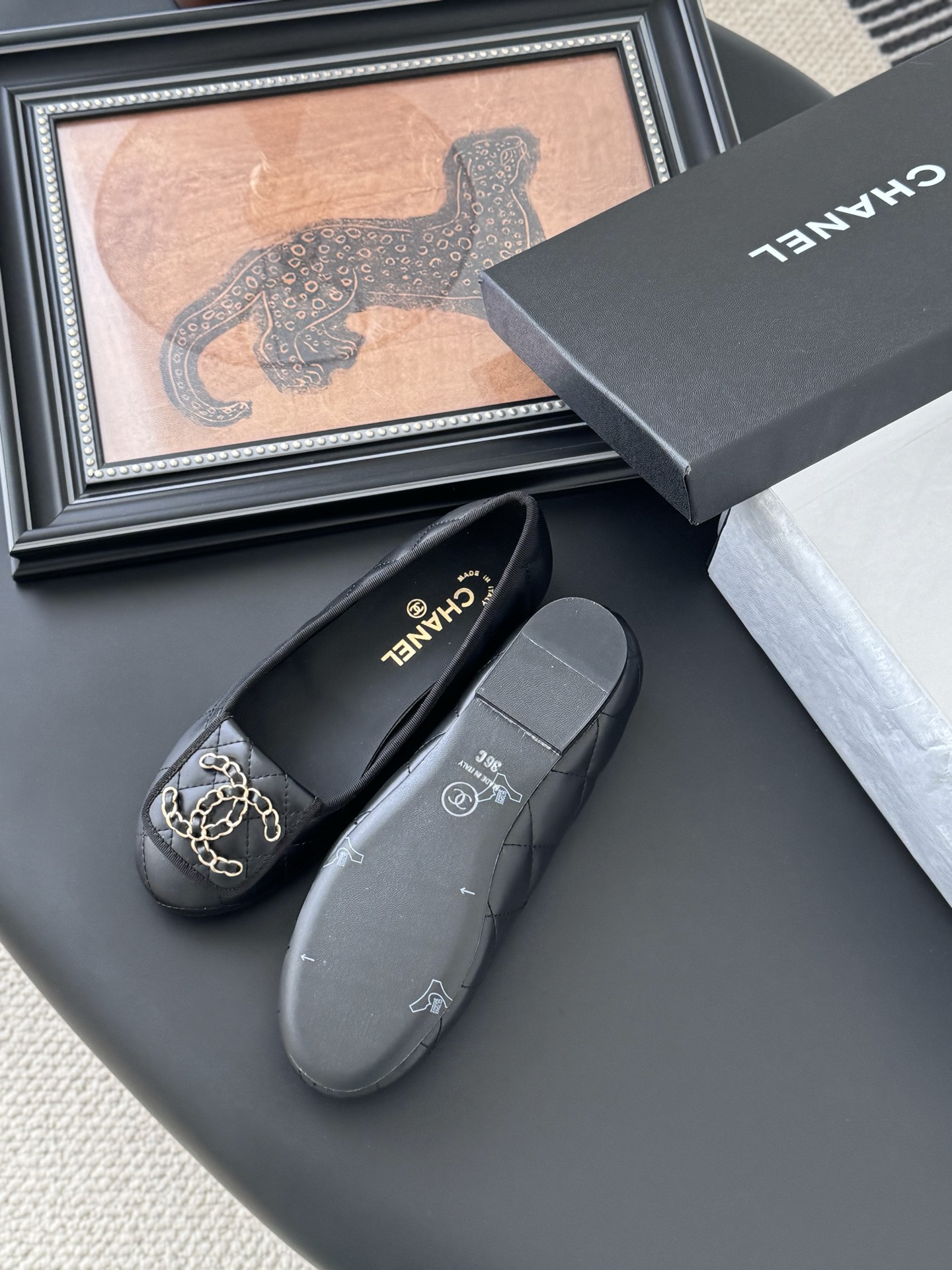 Chanel 25K Camellia Black Leather Ballet Flats, Comfortable & Elegant 7 i1746730539552 2287 0 4